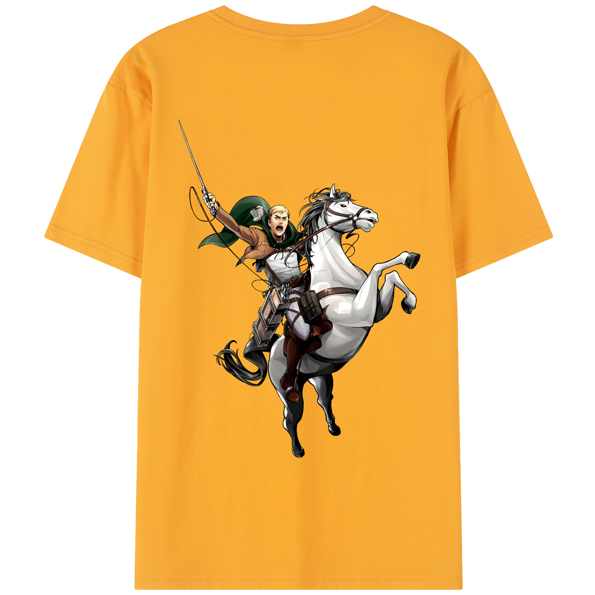（画像用） 進撃の巨人 エルヴィン・スミス Attack on Titan Erwin Smith レディース半袖Tシャツ(バックプリント)