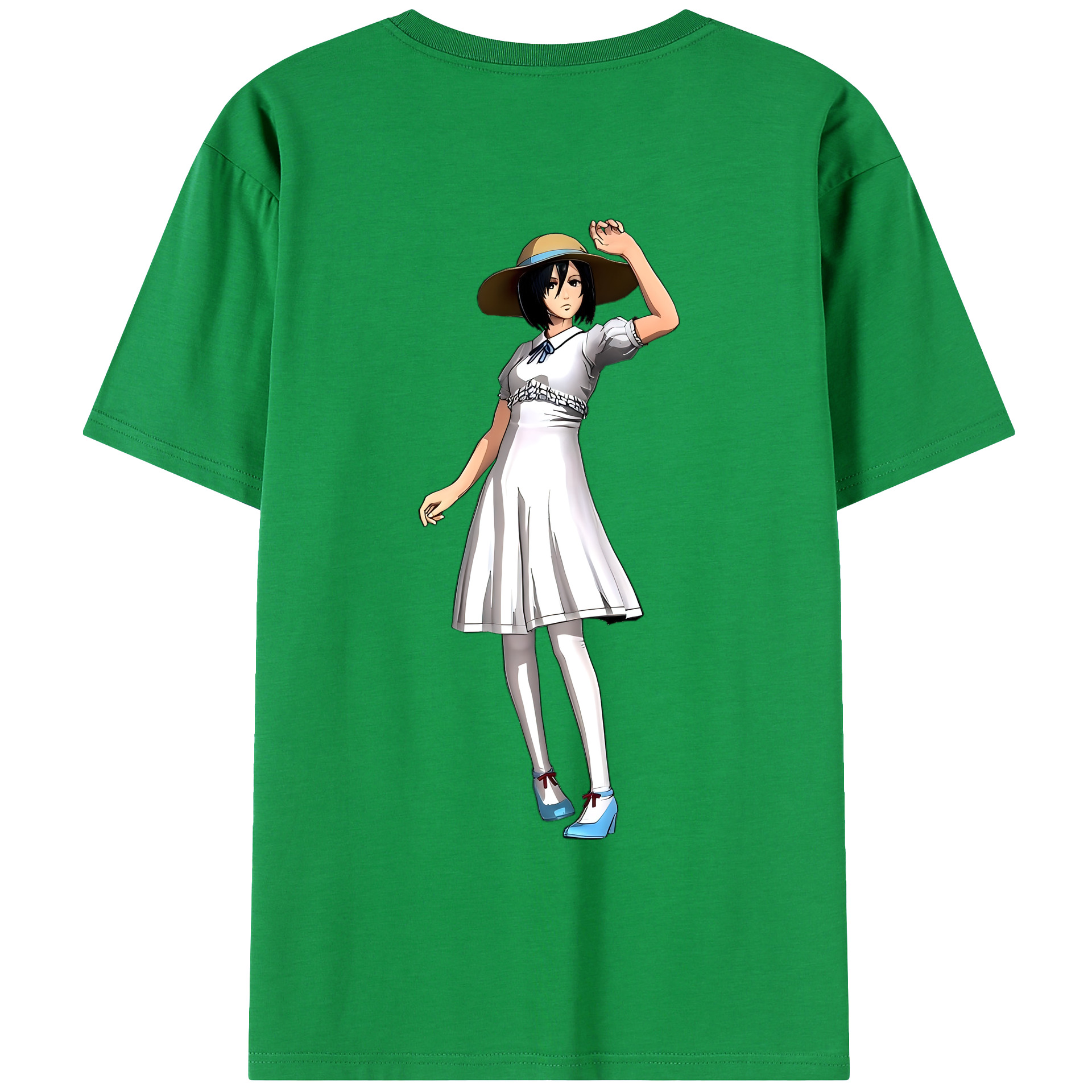 （画像用） 進撃の巨人 ミカサ·アッカーマン Attack on Titan Mikasa Ackerman レディース半袖Tシャツ(バックプリント)