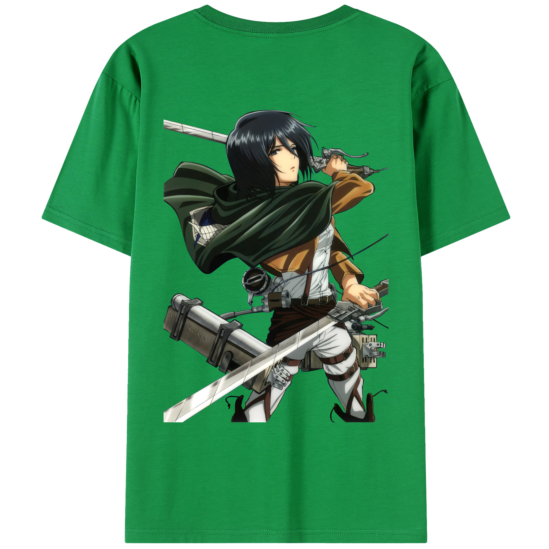 （画像用） 進撃の巨人 ミカサ·アッカーマン Attack on Titan Mikasa Ackerman レディース半袖Tシャツ(バックプリント)
