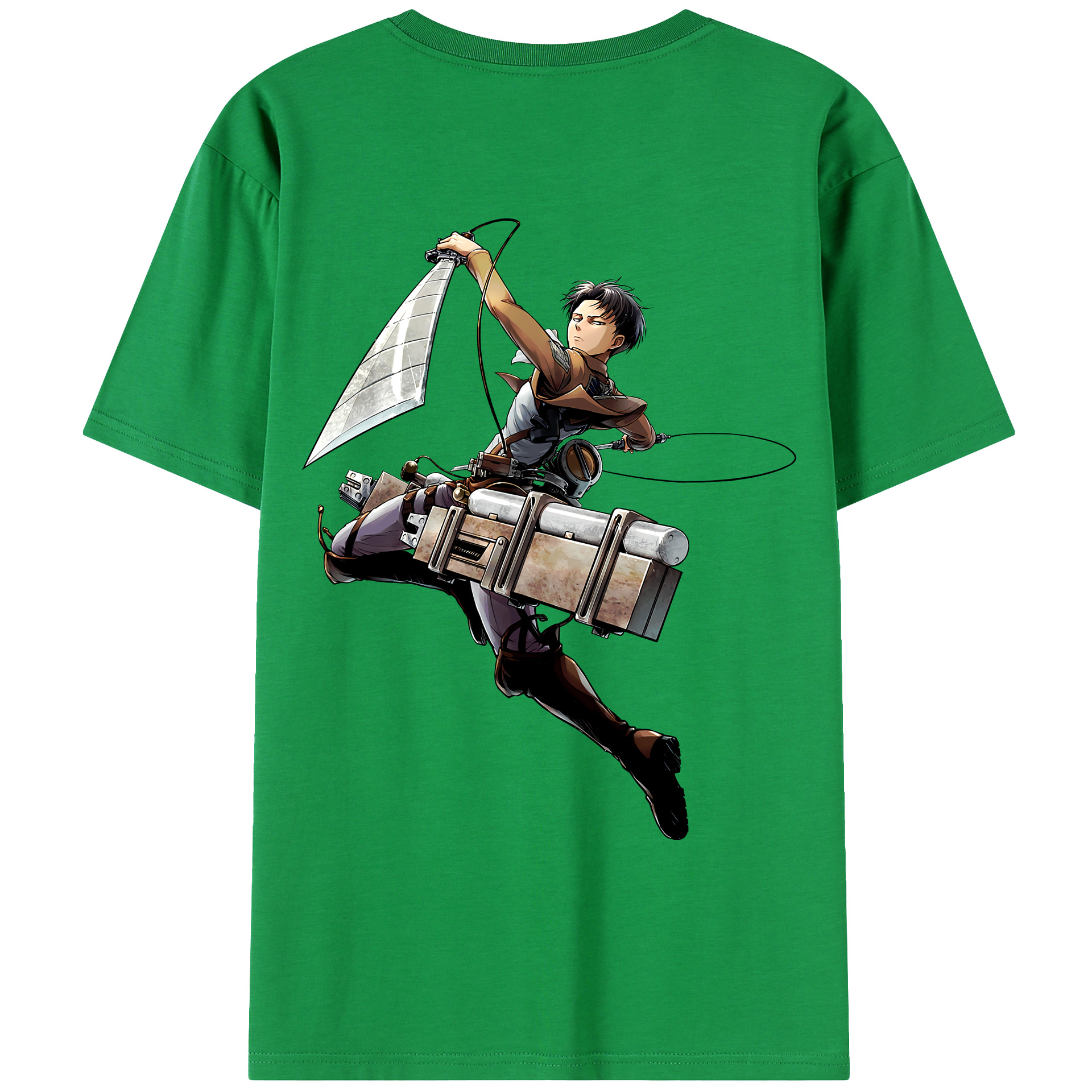（画像用） 進撃の巨人 リヴァイ·アッカーマン Attack on Titan Levi Ackerman レディース半袖Tシャツ(バックプリント)