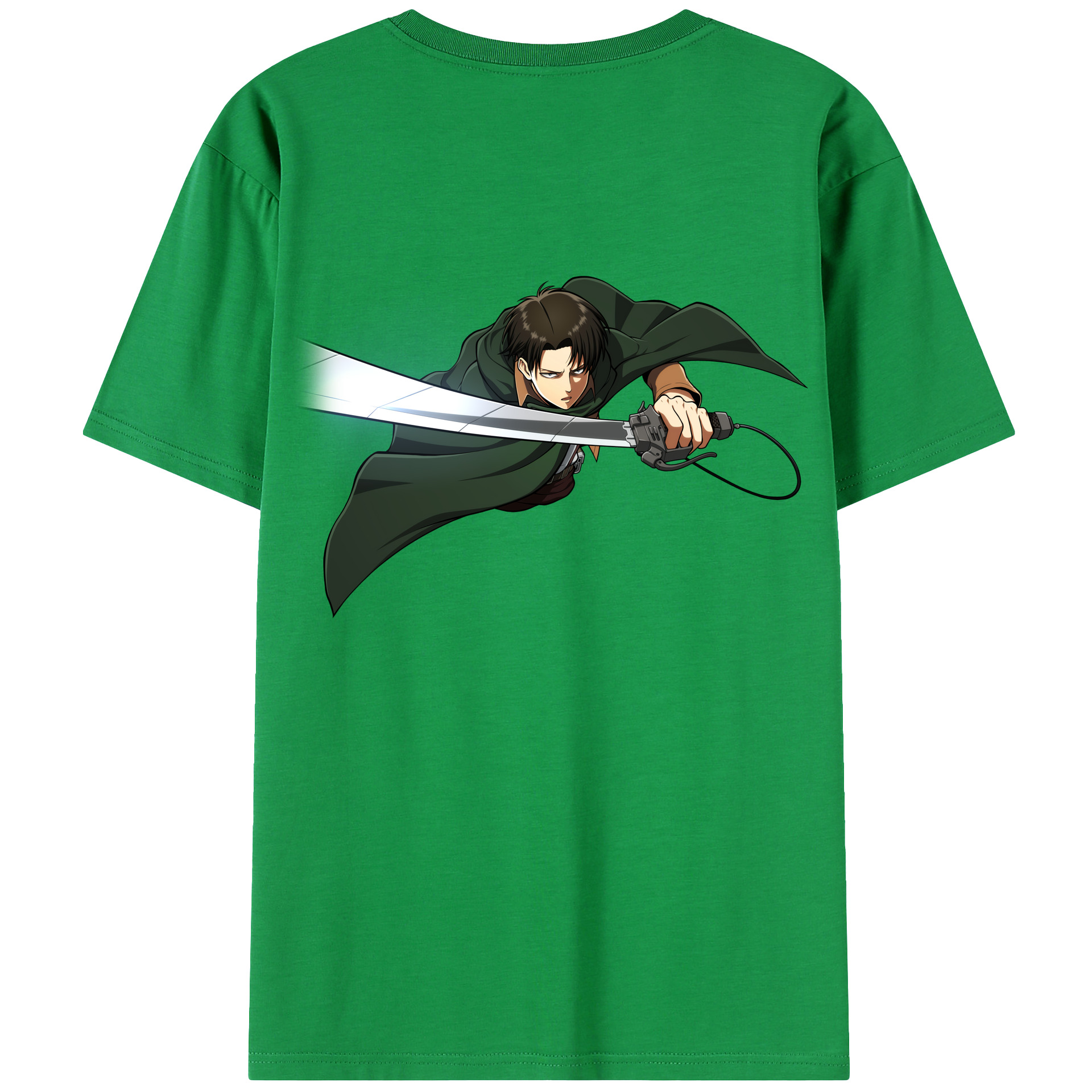 （画像用） 進撃の巨人 リヴァイ·アッカーマン Attack on Titan Levi Ackerman レディース半袖Tシャツ(バックプリント)
