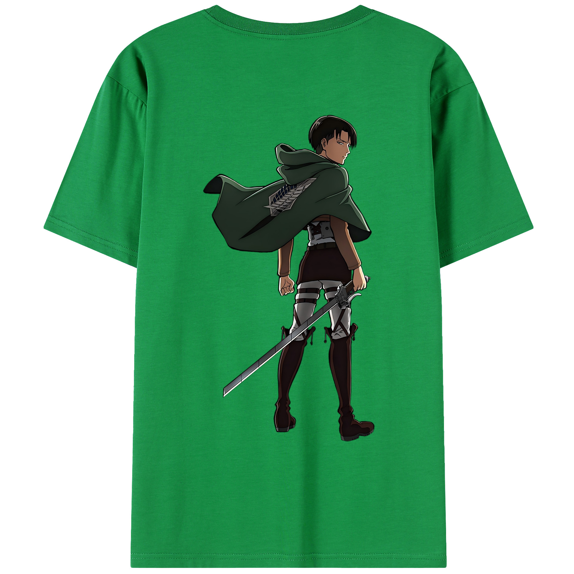 （画像用） 進撃の巨人 リヴァイ·アッカーマン Attack on Titan Levi Ackerman レディース半袖Tシャツ(バックプリント)