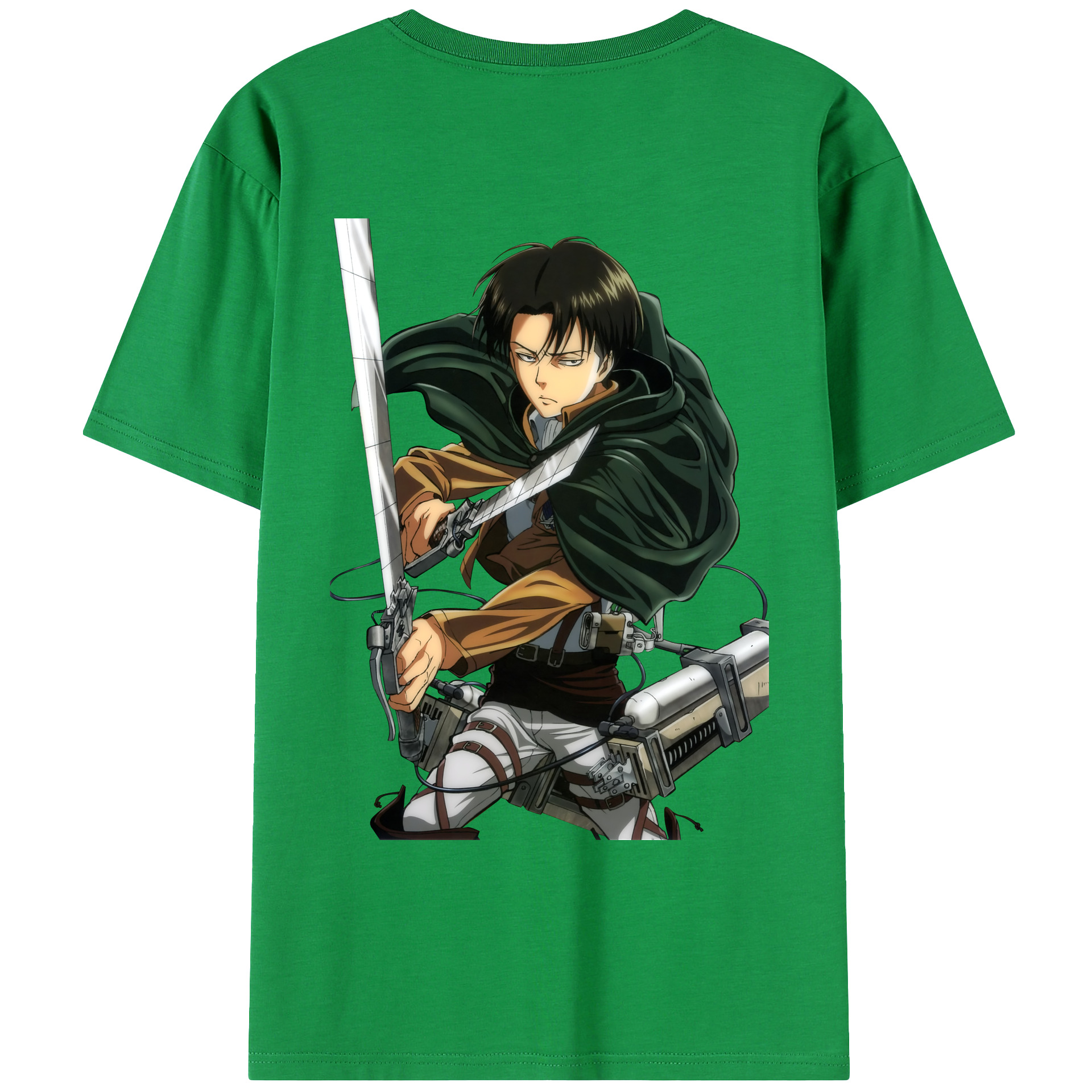 （画像用） 進撃の巨人 リヴァイ·アッカーマン Attack on Titan Levi Ackerman レディース半袖Tシャツ(バックプリント)