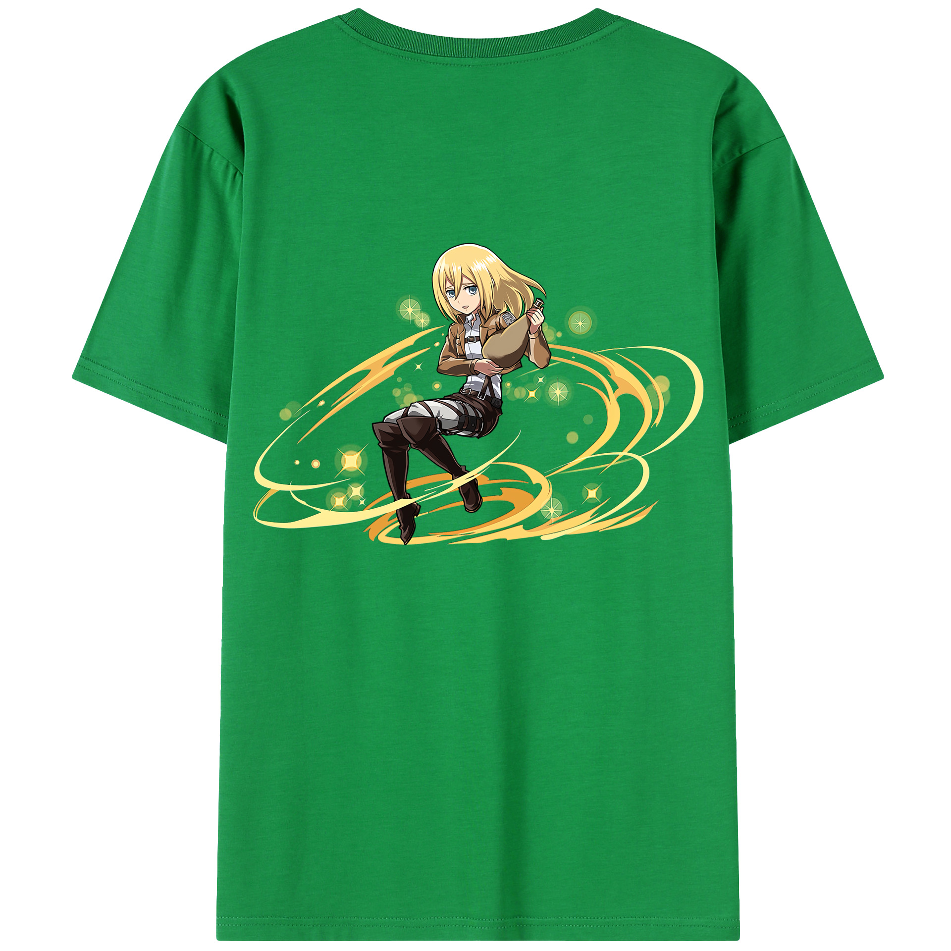 （画像用） 進撃の巨人 クリスタ·レンズ Attack on Titan Christa Lenz レディース半袖Tシャツ(バックプリント)