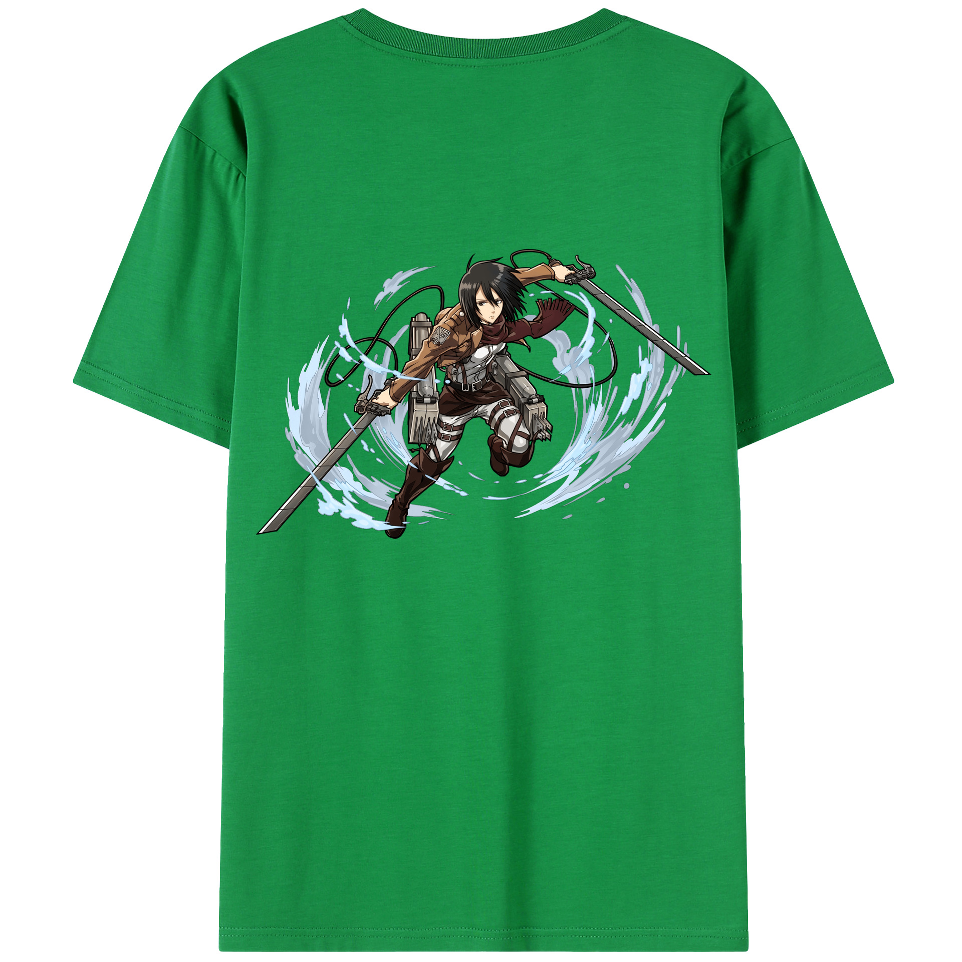 （画像用） 進撃の巨人 ミカサ·アッカーマン Attack on Titan Mikasa Ackerman レディース半袖Tシャツ(バックプリント)