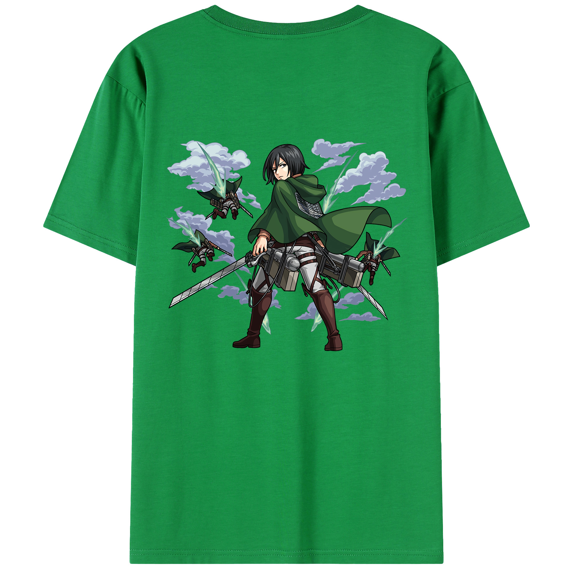 （画像用） 進撃の巨人 ミカサ·アッカーマン Attack on Titan Mikasa Ackerman レディース半袖Tシャツ(バックプリント)