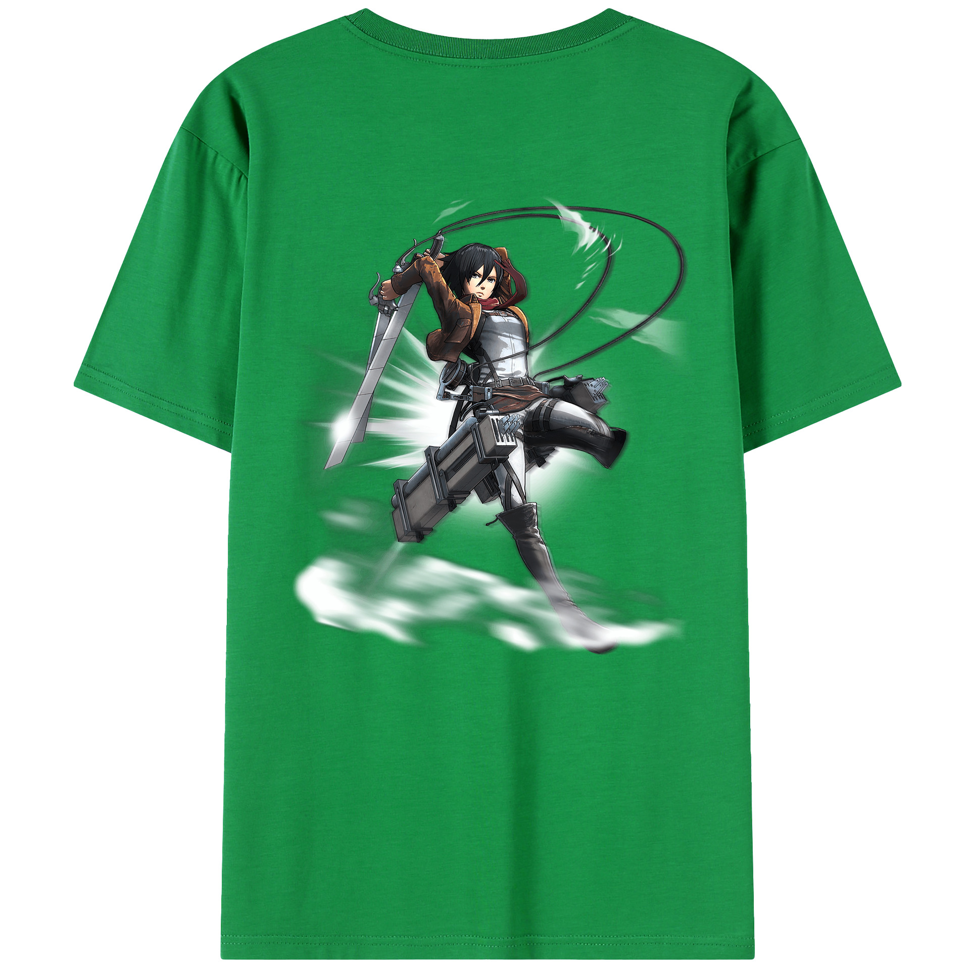（画像用） 進撃の巨人 ミカサ·アッカーマン Attack on Titan Mikasa Ackerman レディース半袖Tシャツ(バックプリント)