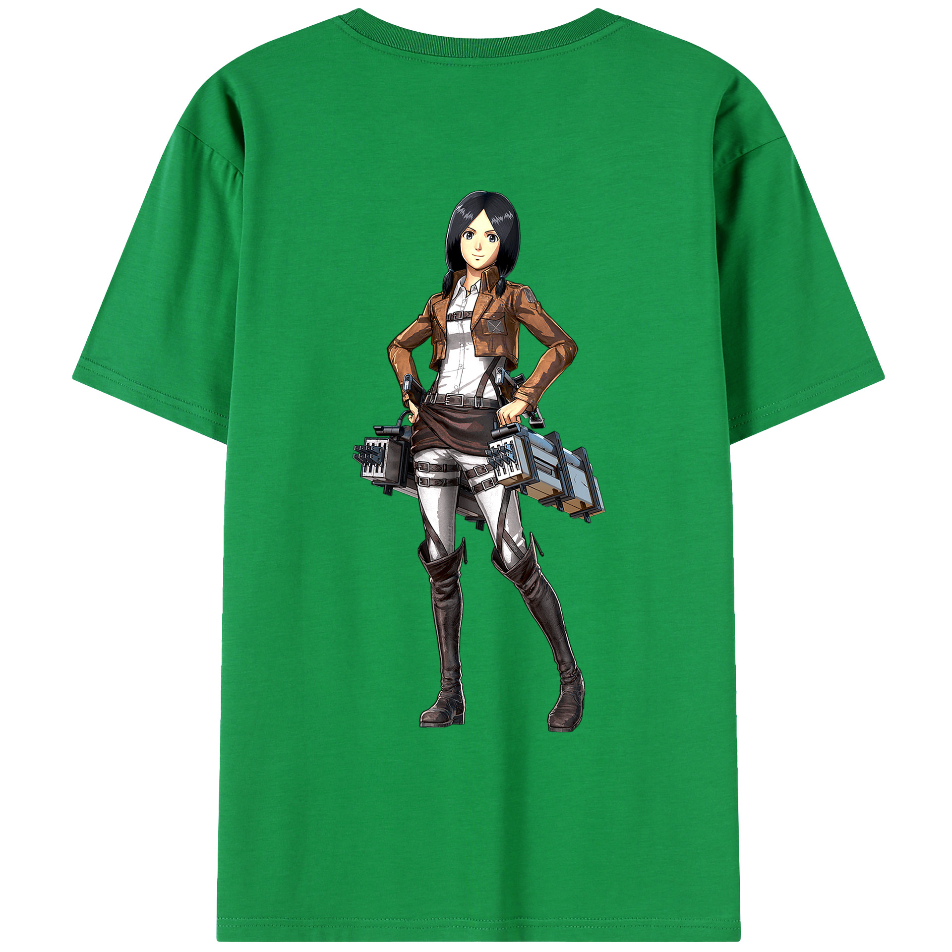 （画像用） 進撃の巨人 ミカサ·アッカーマン Attack on Titan Mikasa Ackerman レディース半袖Tシャツ(バックプリント)