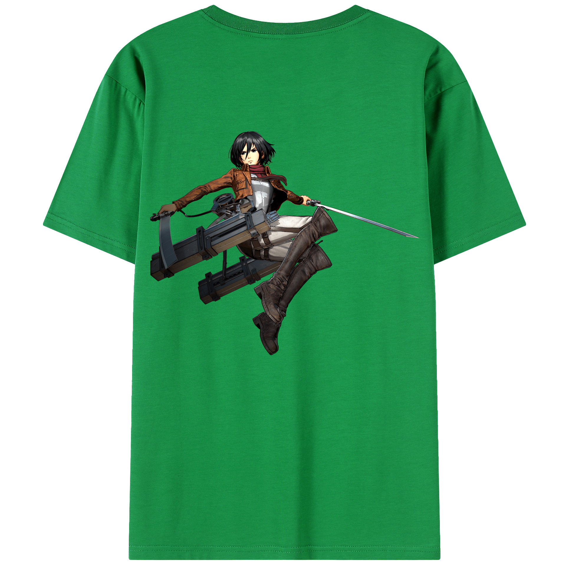 （画像用） 進撃の巨人 ミカサ·アッカーマン Attack on Titan Mikasa Ackerman レディース半袖Tシャツ(バックプリント)