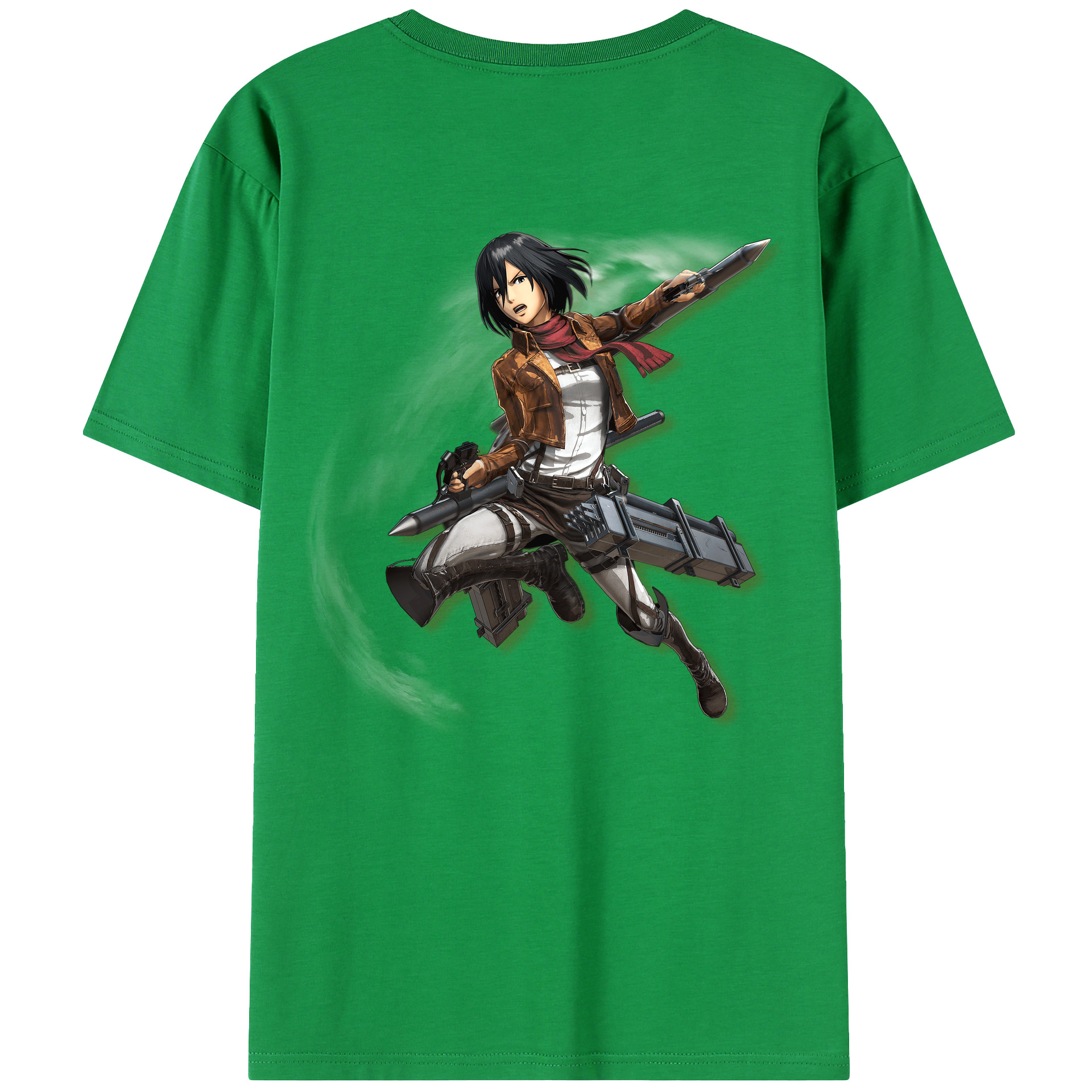 （画像用） 進撃の巨人 ミカサ·アッカーマン Attack on Titan Mikasa Ackerman レディース半袖Tシャツ(バックプリント)