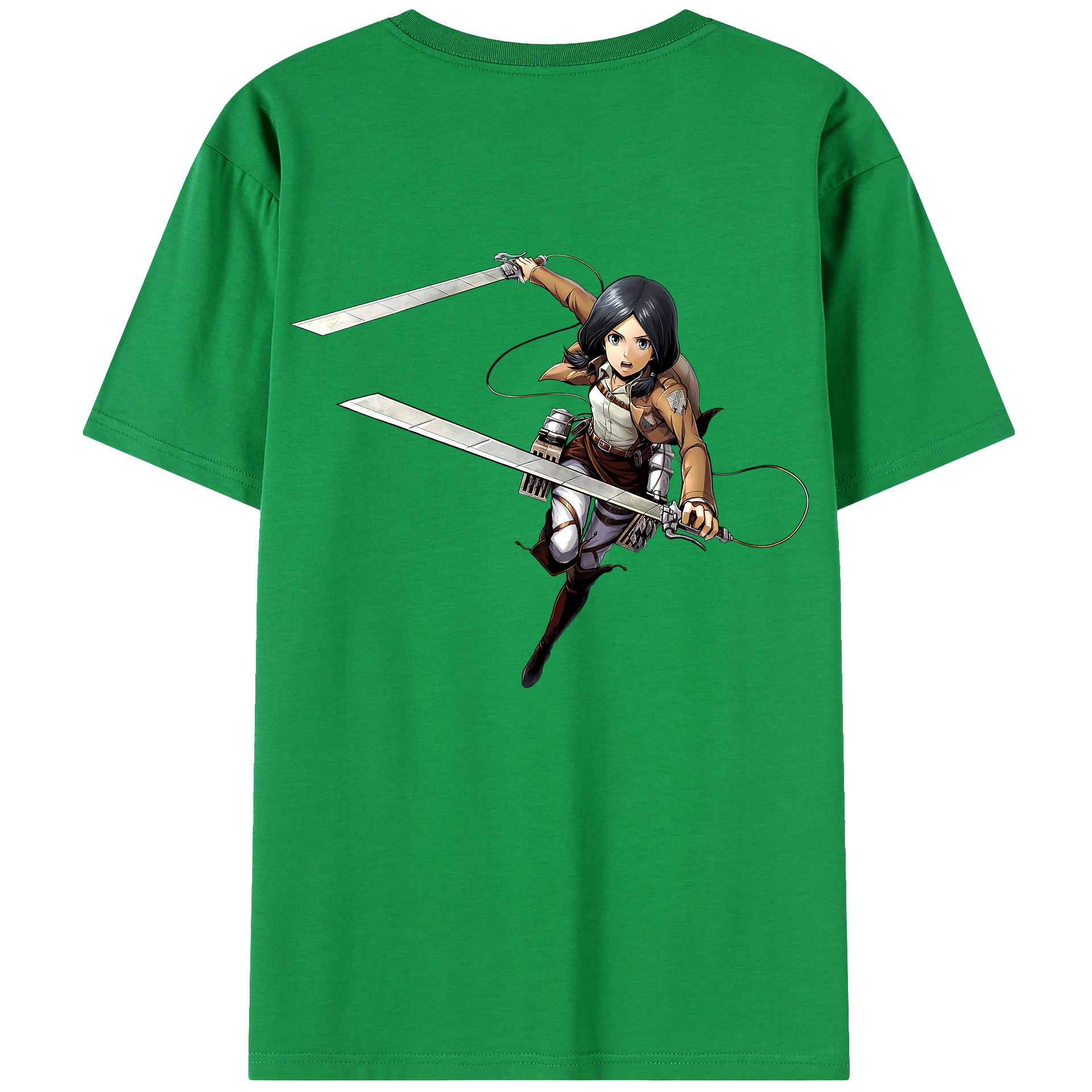 （画像用） 進撃の巨人 ミカサ·アッカーマン Attack on Titan Mikasa Ackerman レディース半袖Tシャツ(バックプリント)