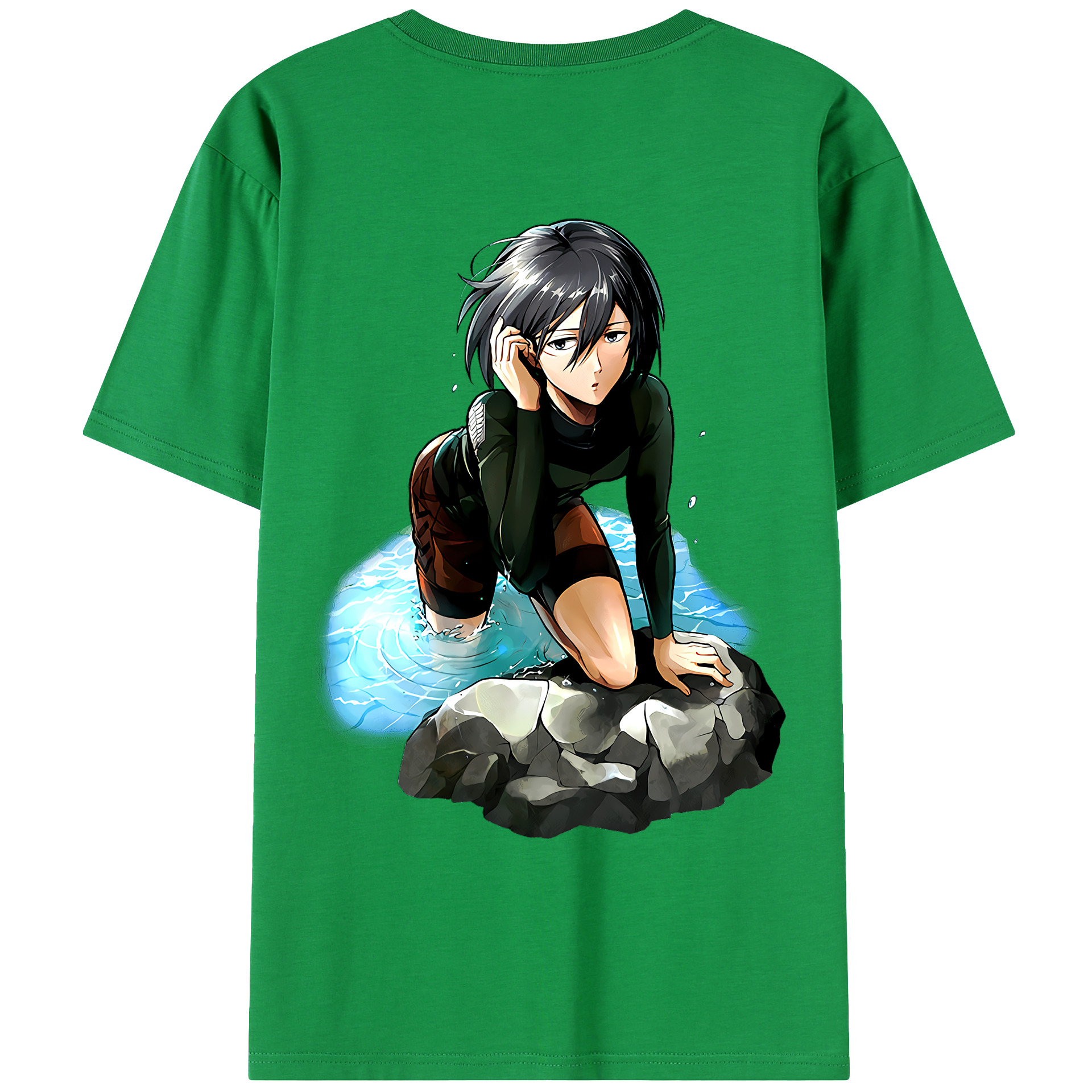 （画像用） 進撃の巨人 ミカサ·アッカーマン Attack on Titan Mikasa Ackerman レディース半袖Tシャツ(バックプリント)