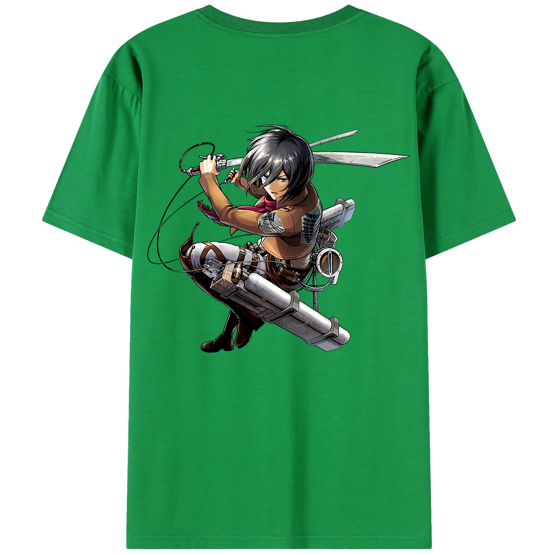 （画像用） 進撃の巨人 ミカサ·アッカーマン Attack on Titan Mikasa Ackerman レディース半袖Tシャツ(バックプリント)
