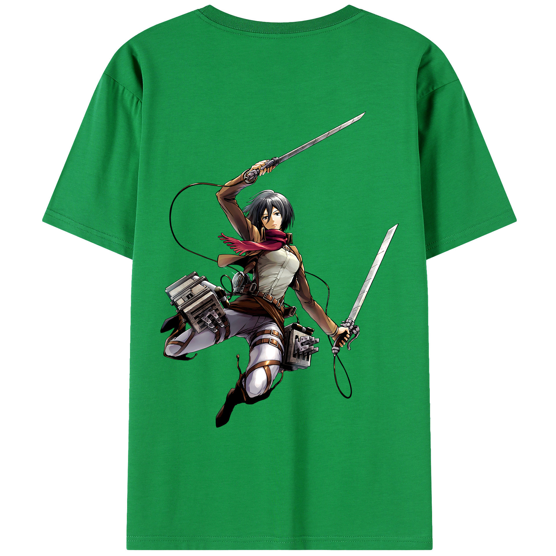 （画像用） 進撃の巨人 ミカサ·アッカーマン Attack on Titan Mikasa Ackerman レディース半袖Tシャツ(バックプリント)