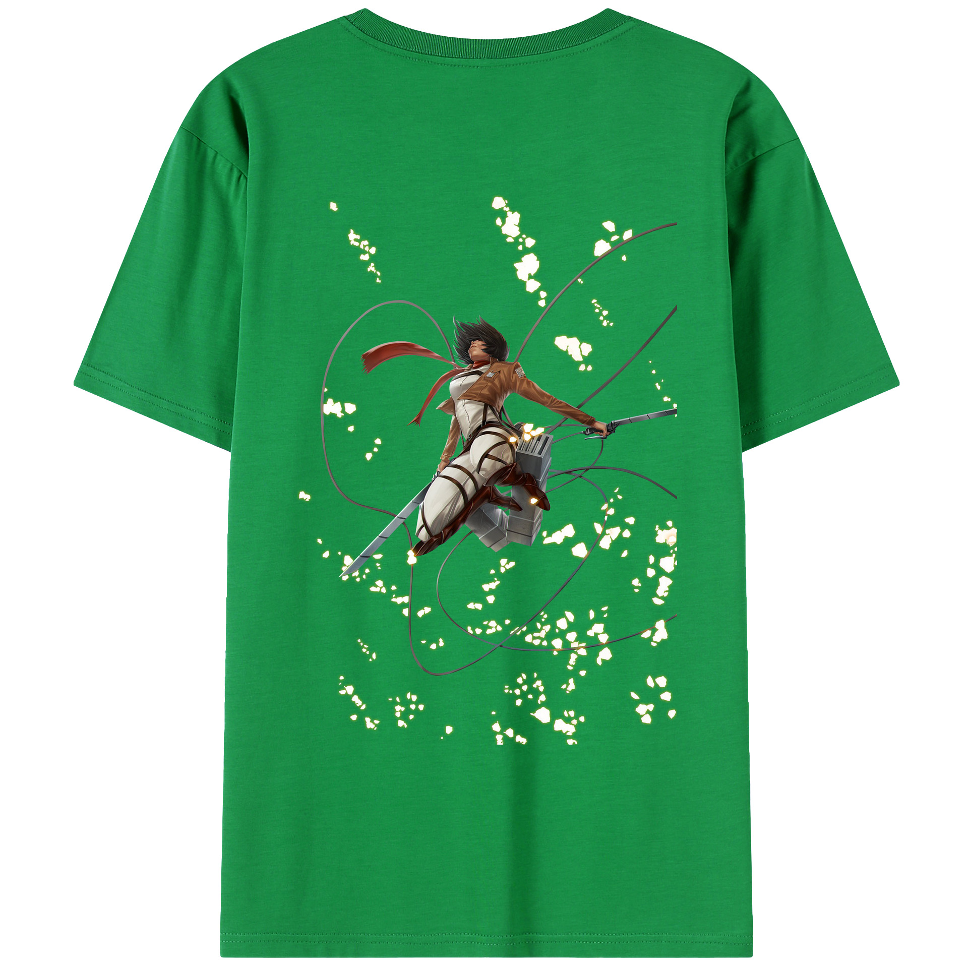 （画像用） 進撃の巨人 ミカサ·アッカーマン Attack on Titan Mikasa Ackerman レディース半袖Tシャツ(バックプリント)