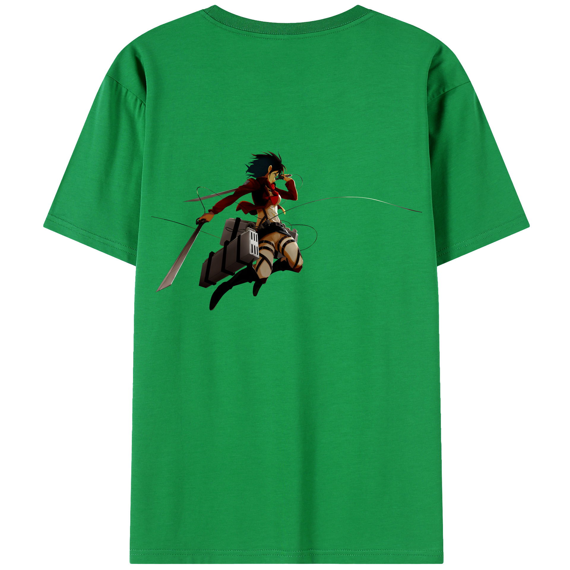 （画像用） 進撃の巨人 ミカサ·アッカーマン Attack on Titan Mikasa Ackerman レディース半袖Tシャツ(バックプリント)