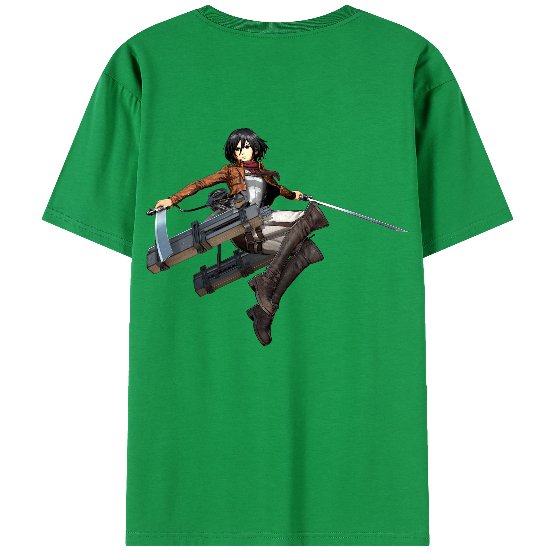 （画像用） 進撃の巨人 ミカサ·アッカーマン Attack on Titan Mikasa Ackerman レディース半袖Tシャツ(バックプリント)