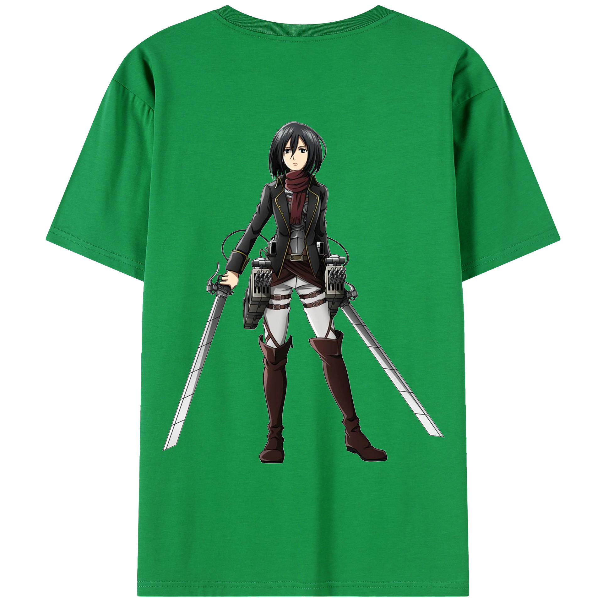 （画像用） 進撃の巨人 ミカサ·アッカーマン Attack on Titan Mikasa Ackerman レディース半袖Tシャツ(バックプリント)