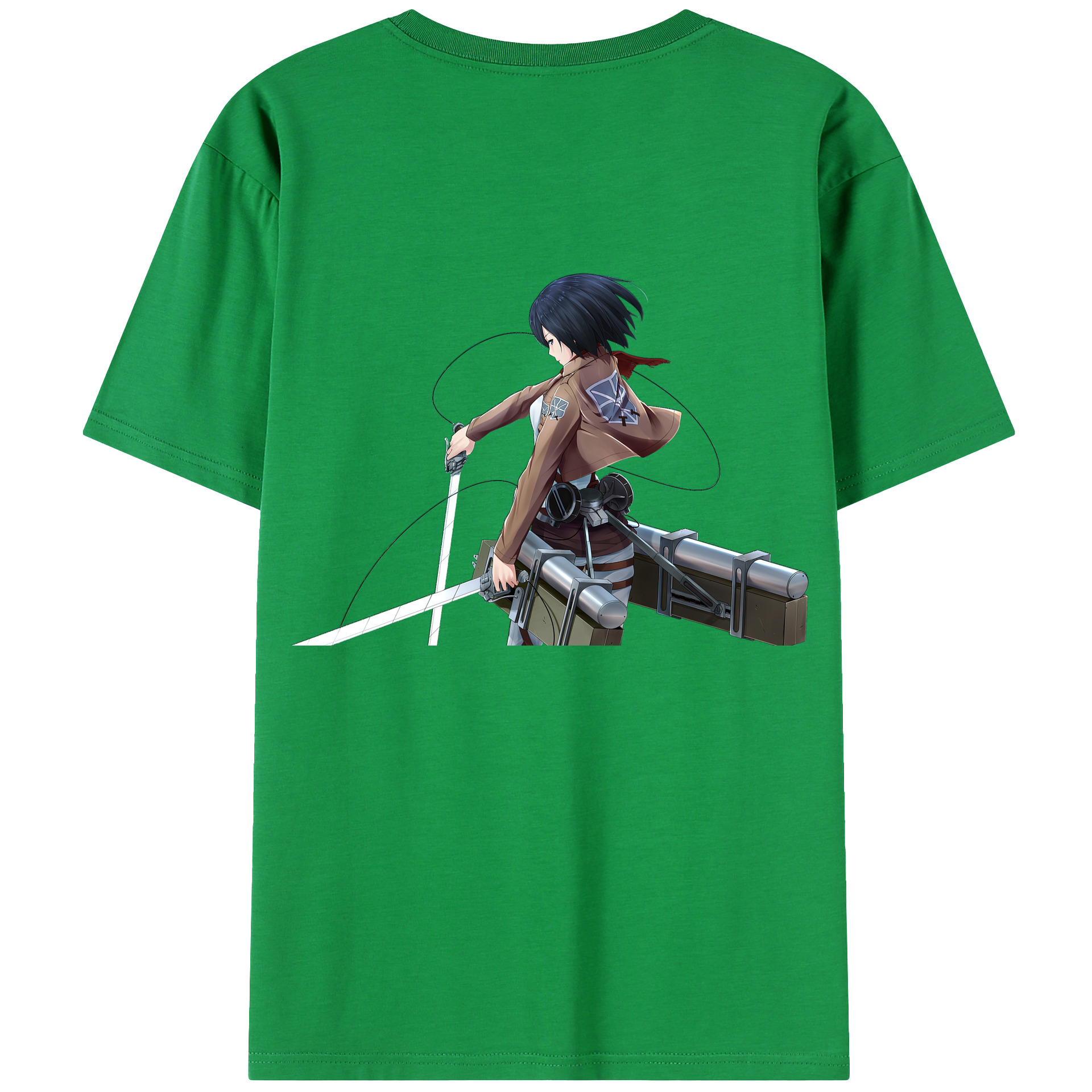 （画像用） 進撃の巨人 ミカサ·アッカーマン Attack on Titan Mikasa Ackerman レディース半袖Tシャツ(バックプリント)
