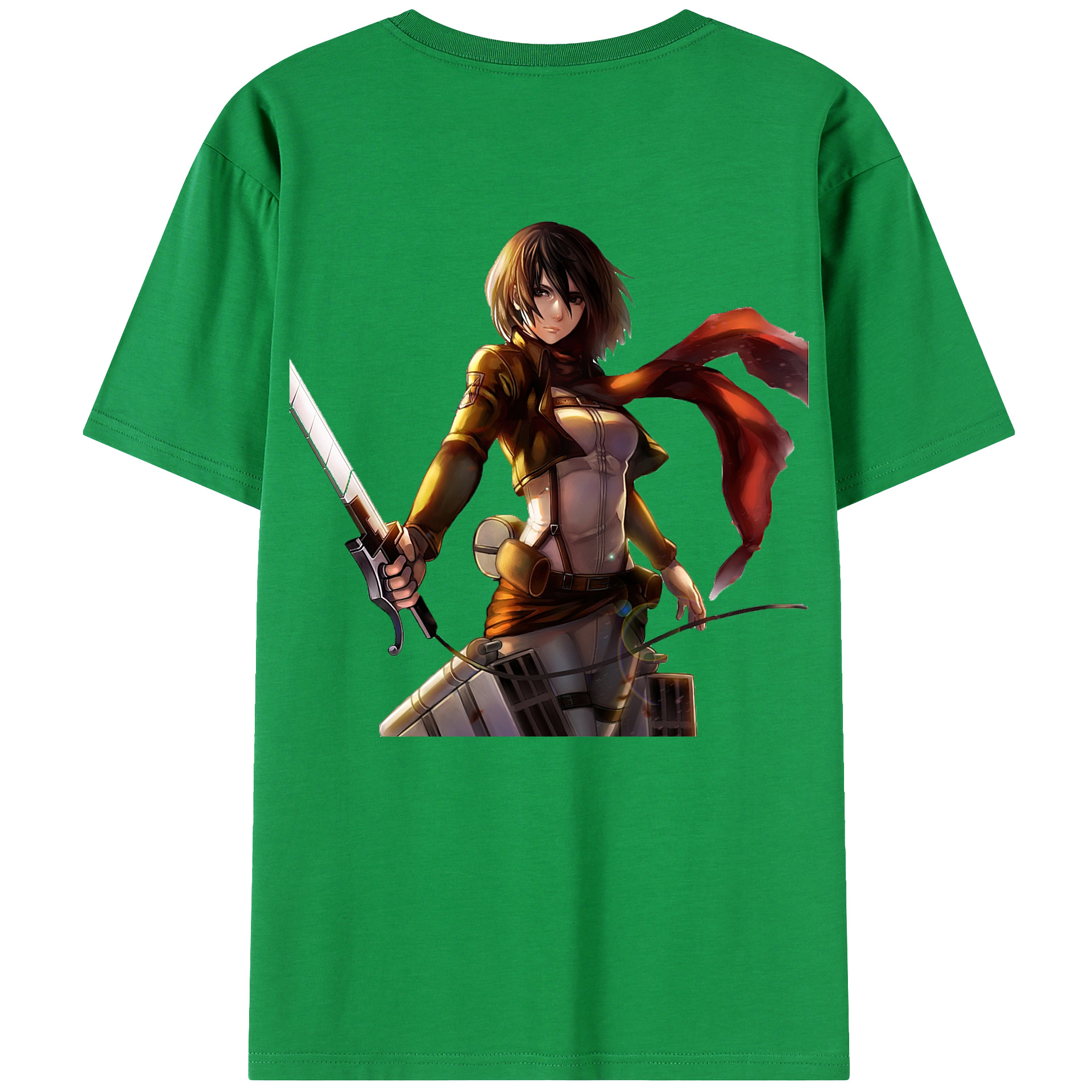 （画像用） 進撃の巨人 ミカサ·アッカーマン Attack on Titan Mikasa Ackerman レディース半袖Tシャツ(バックプリント)