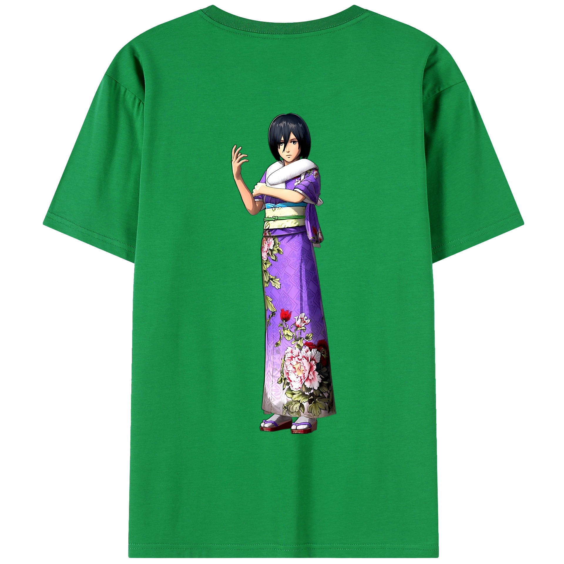 （画像用） 進撃の巨人 ミカサ·アッカーマン Attack on Titan Mikasa Ackerman レディース半袖Tシャツ(バックプリント)