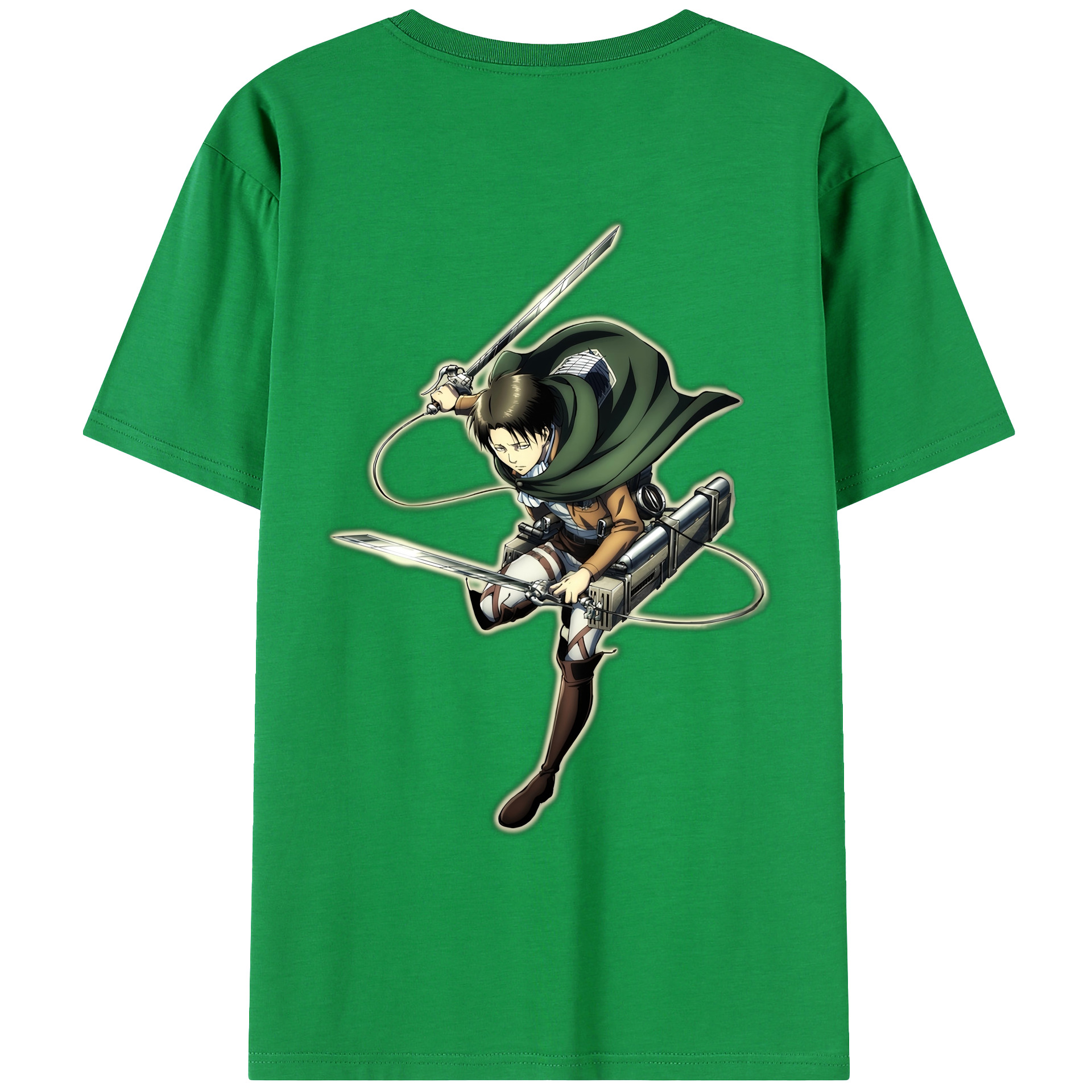 （画像用） 進撃の巨人 リヴァイ·アッカーマン Attack on Titan Levi Ackerman レディース半袖Tシャツ(バックプリント)