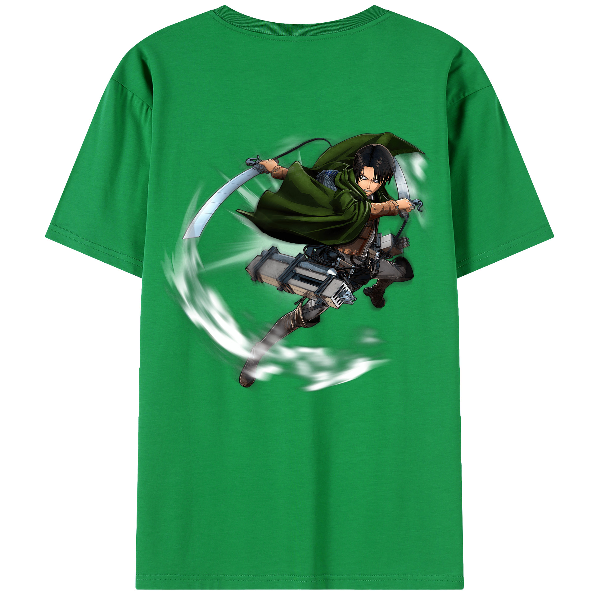 （画像用） 進撃の巨人 リヴァイ·アッカーマン Attack on Titan Levi Ackerman レディース半袖Tシャツ(バックプリント)