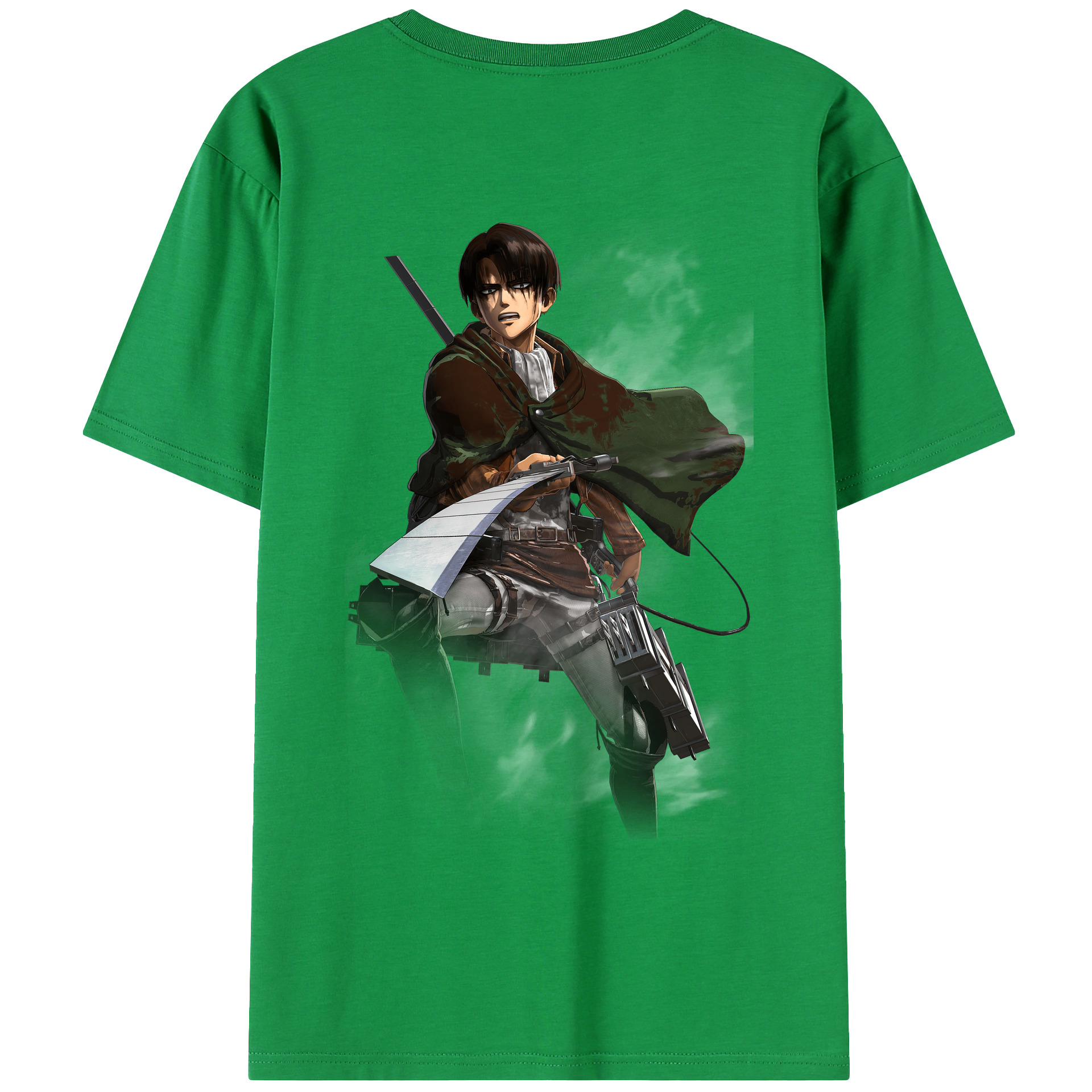 （画像用） 進撃の巨人 リヴァイ·アッカーマン Attack on Titan Levi Ackerman レディース半袖Tシャツ(バックプリント)