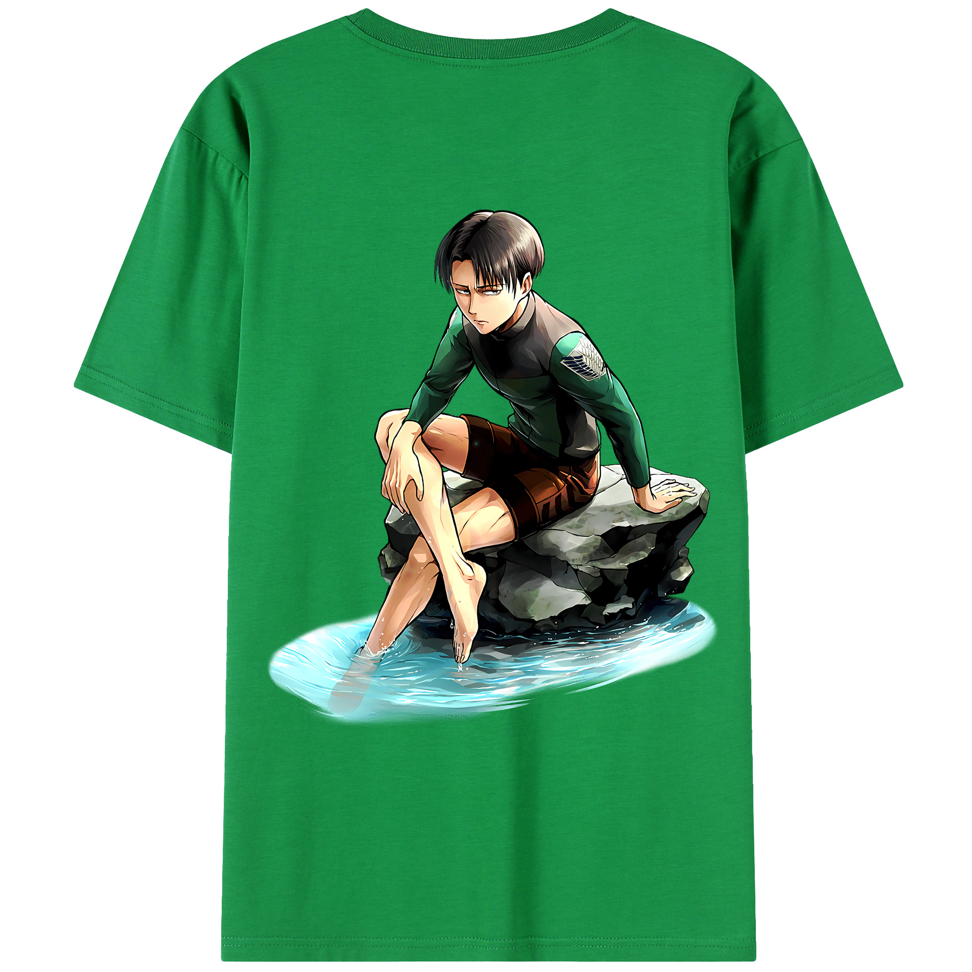 （画像用） 進撃の巨人 リヴァイ·アッカーマン Attack on Titan Levi Ackerman レディース半袖Tシャツ(バックプリント)
