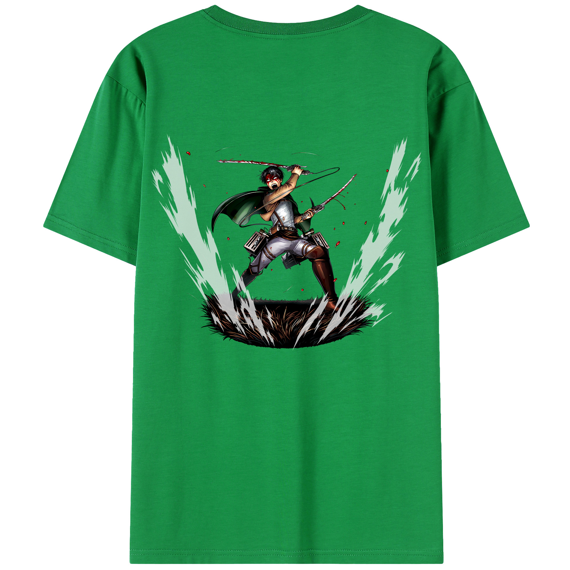（画像用） 進撃の巨人 リヴァイ·アッカーマン Attack on Titan Levi Ackerman レディース半袖Tシャツ(バックプリント)
