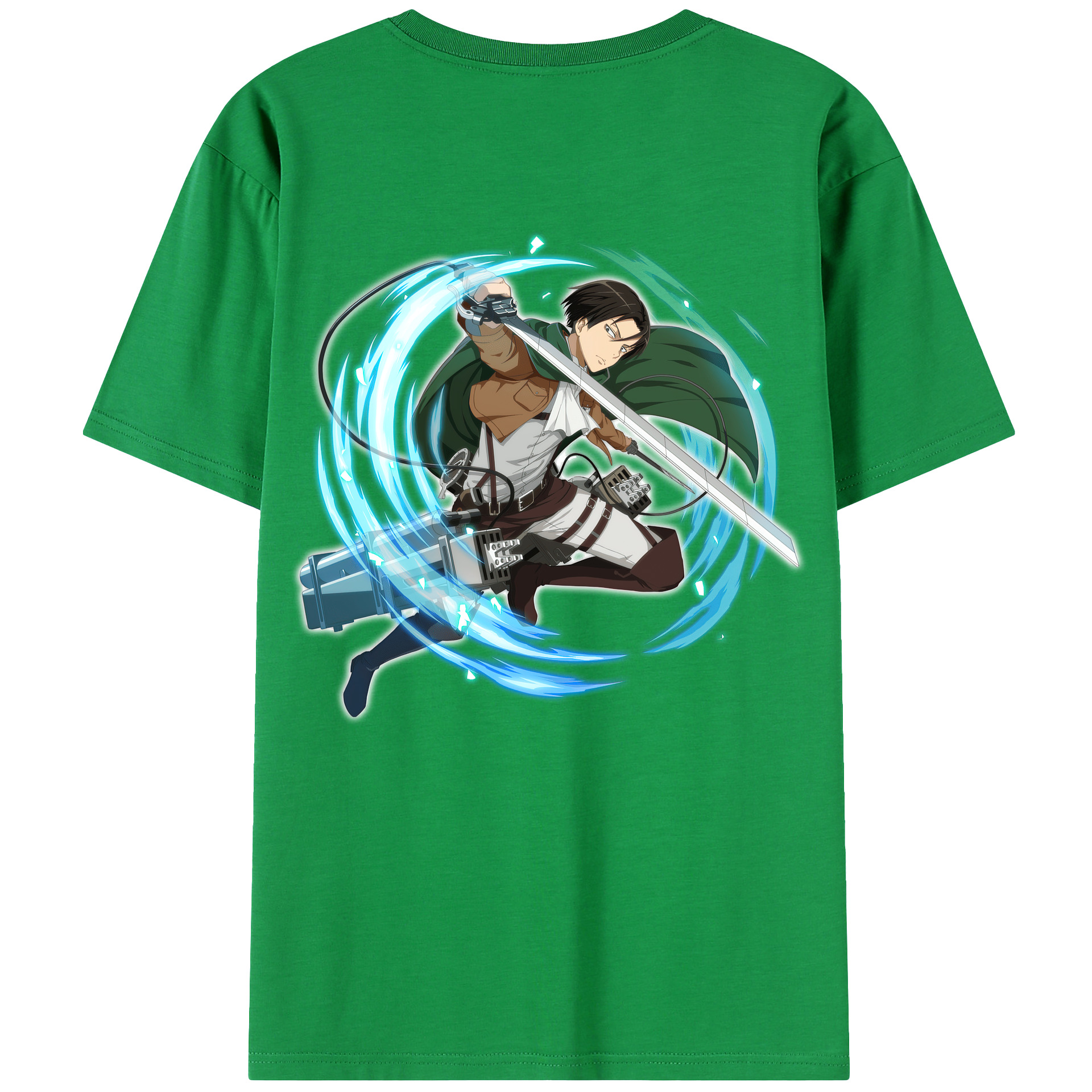 （画像用） 進撃の巨人 リヴァイ·アッカーマン Attack on Titan Levi Ackerman レディース半袖Tシャツ(バックプリント)