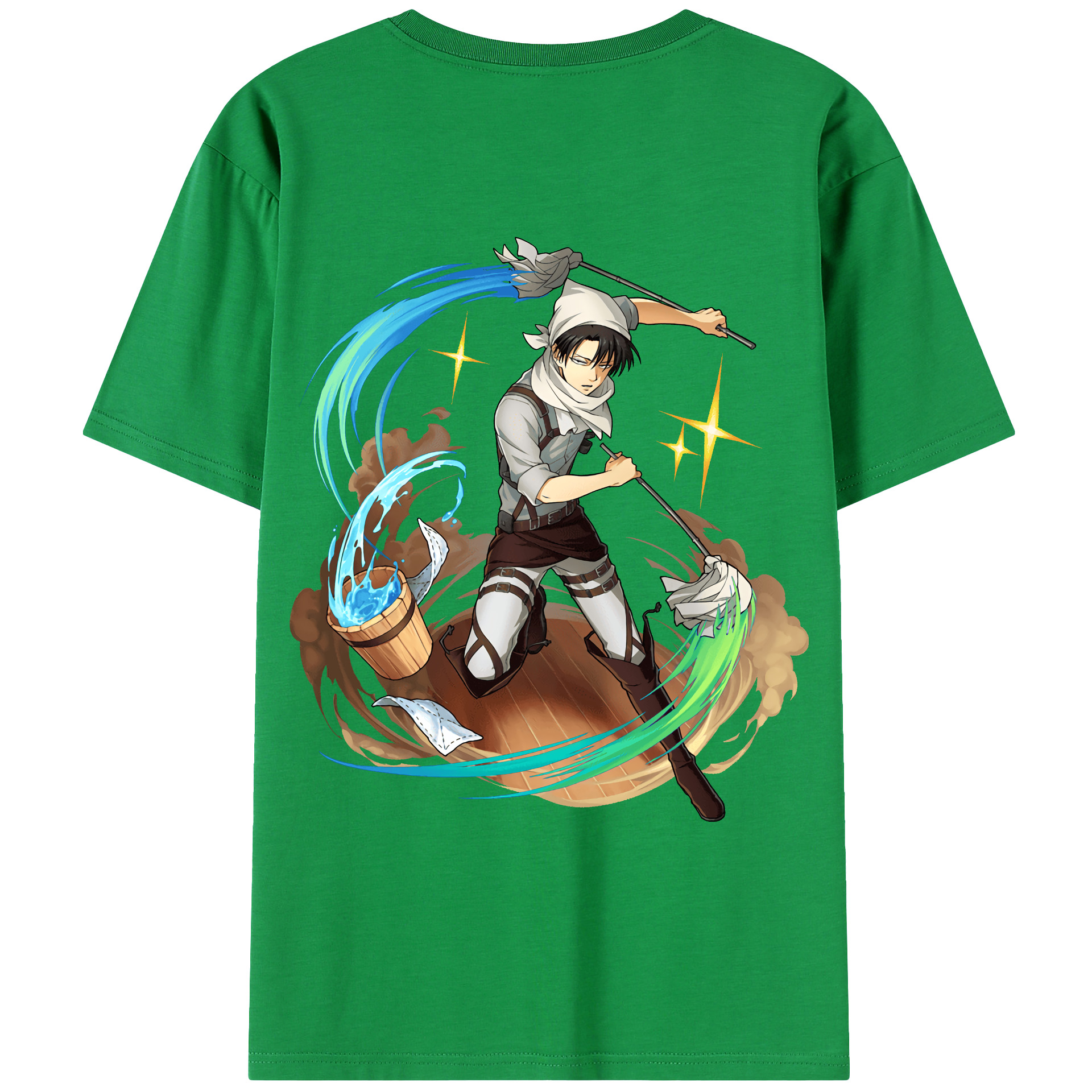 （画像用） 進撃の巨人 リヴァイ·アッカーマン Attack on Titan Levi Ackerman レディース半袖Tシャツ(バックプリント)