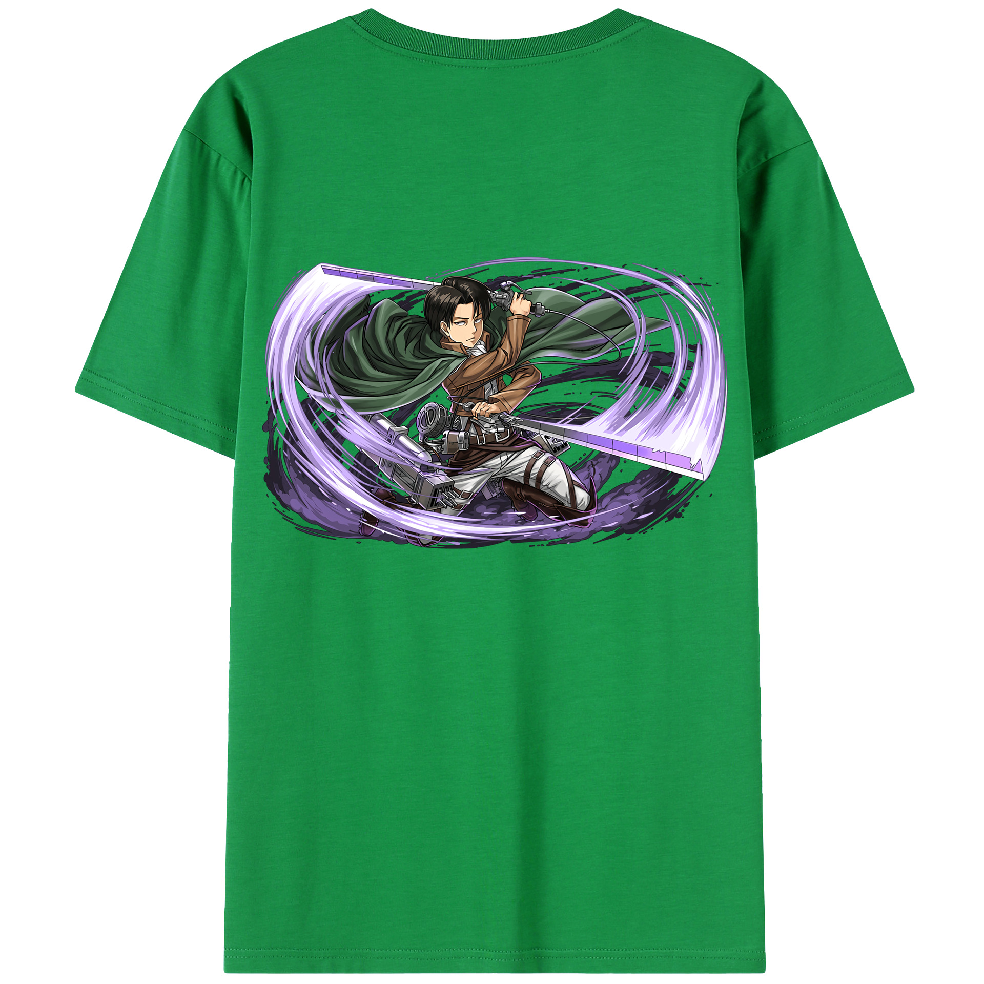 （画像用） 進撃の巨人 リヴァイ·アッカーマン Attack on Titan Levi Ackerman レディース半袖Tシャツ(バックプリント)