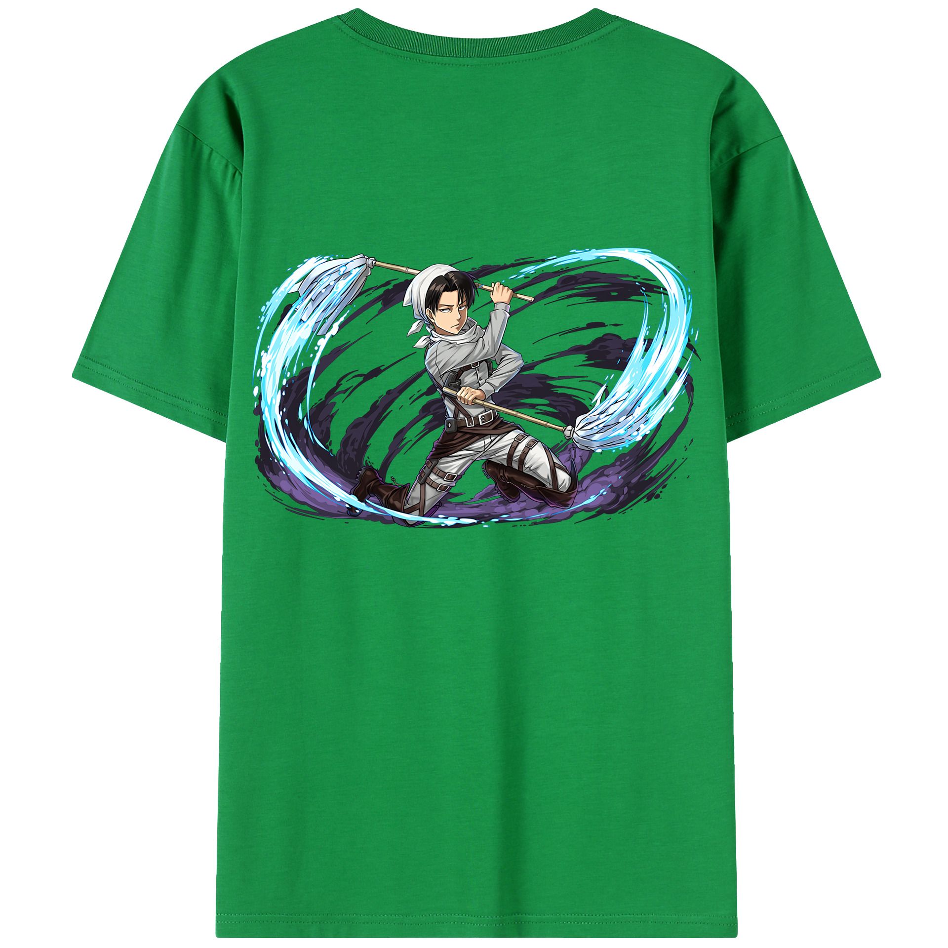 （画像用） 進撃の巨人 リヴァイ·アッカーマン Attack on Titan Levi Ackerman レディース半袖Tシャツ(バックプリント)
