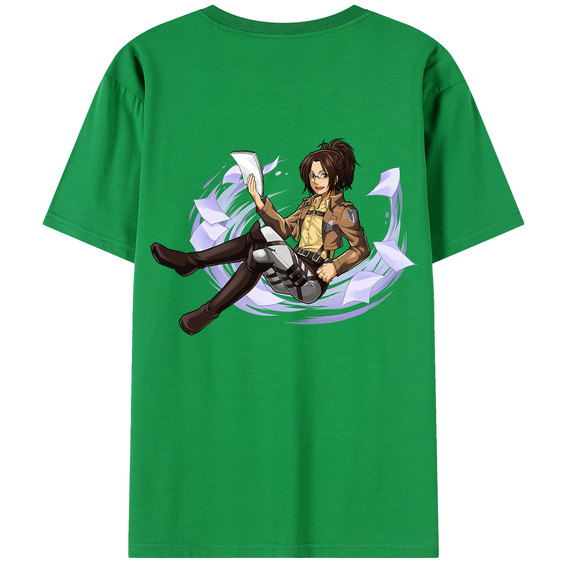（画像用） 進撃の巨人 ハンジ·ゾエ Attack on Titan Hanji Zoe レディース半袖Tシャツ(バックプリント)