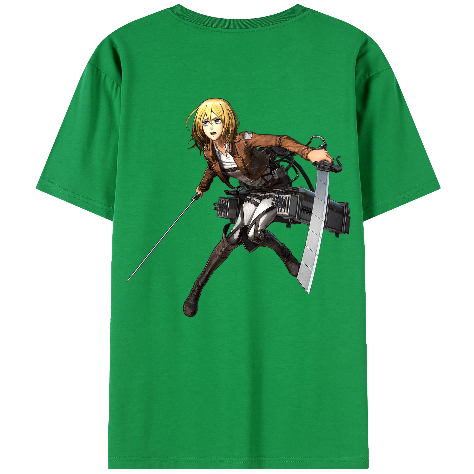 （画像用） 進撃の巨人 クリスタ·レンズ Attack on Titan Christa Lenz レディース半袖Tシャツ(バックプリント)