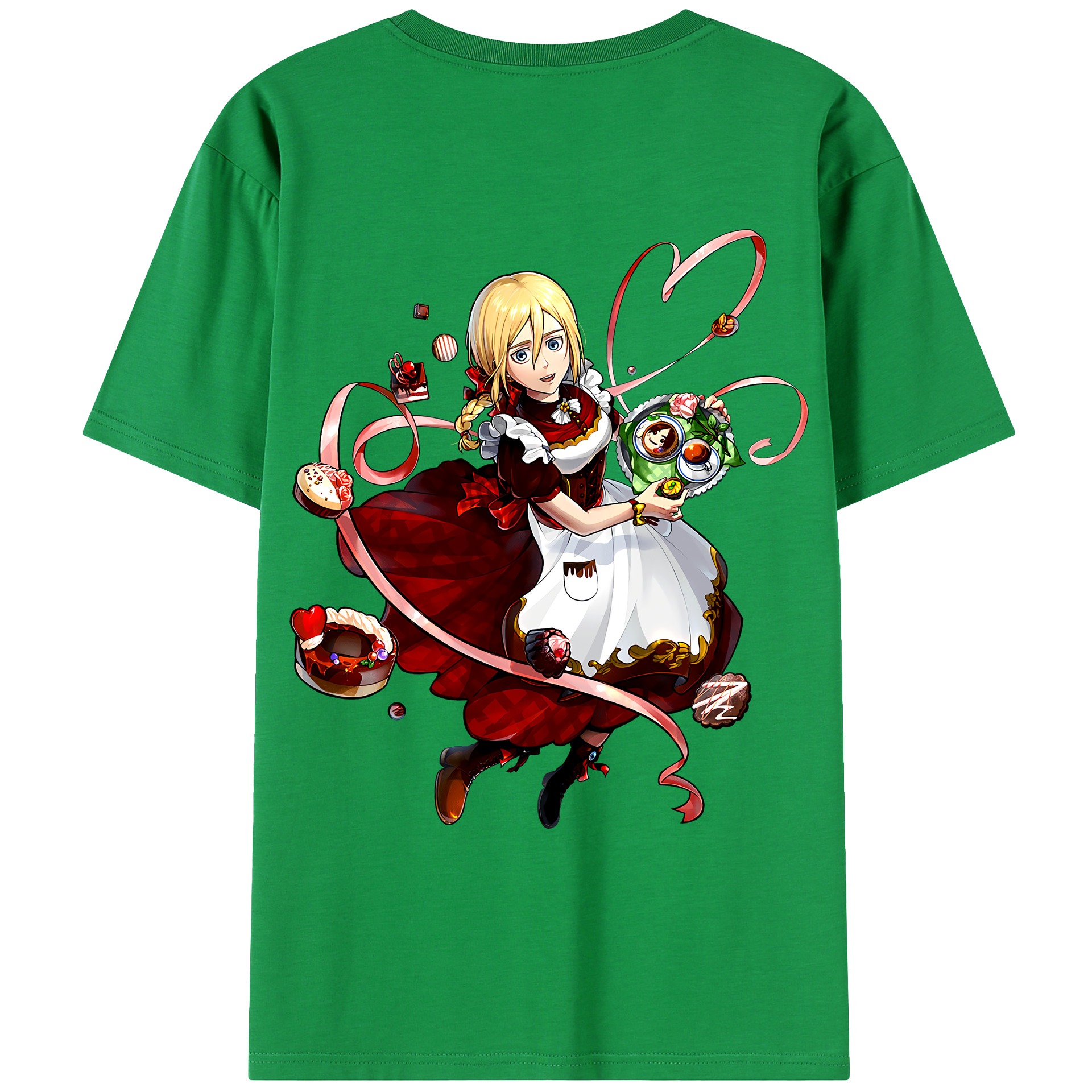 （画像用） 進撃の巨人 クリスタ·レンズ Attack on Titan Christa Lenz レディース半袖Tシャツ(バックプリント)
