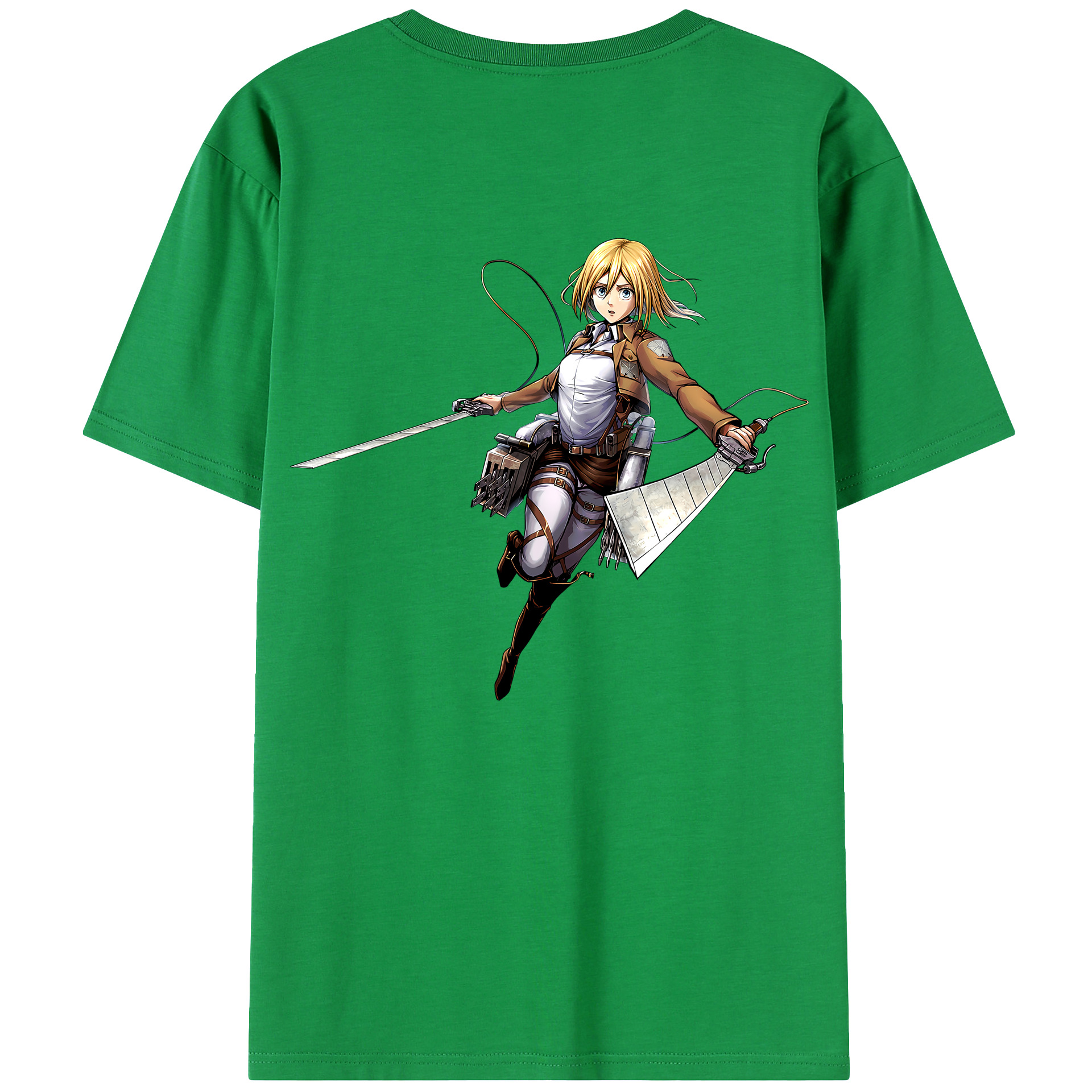 （画像用） 進撃の巨人 クリスタ·レンズ Attack on Titan Christa Lenz レディース半袖Tシャツ(バックプリント)