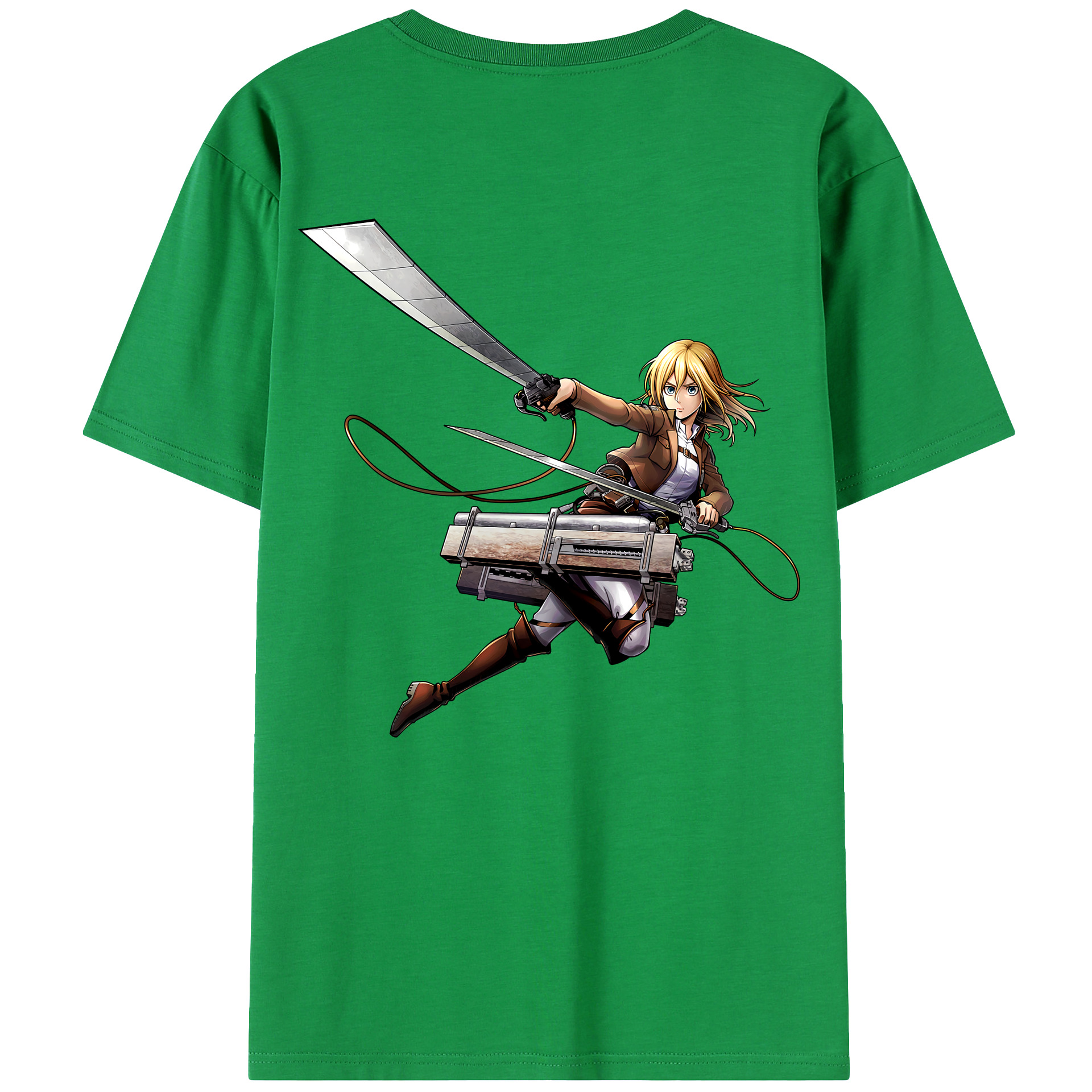 （画像用） 進撃の巨人 クリスタ·レンズ Attack on Titan Christa Lenz レディース半袖Tシャツ(バックプリント)