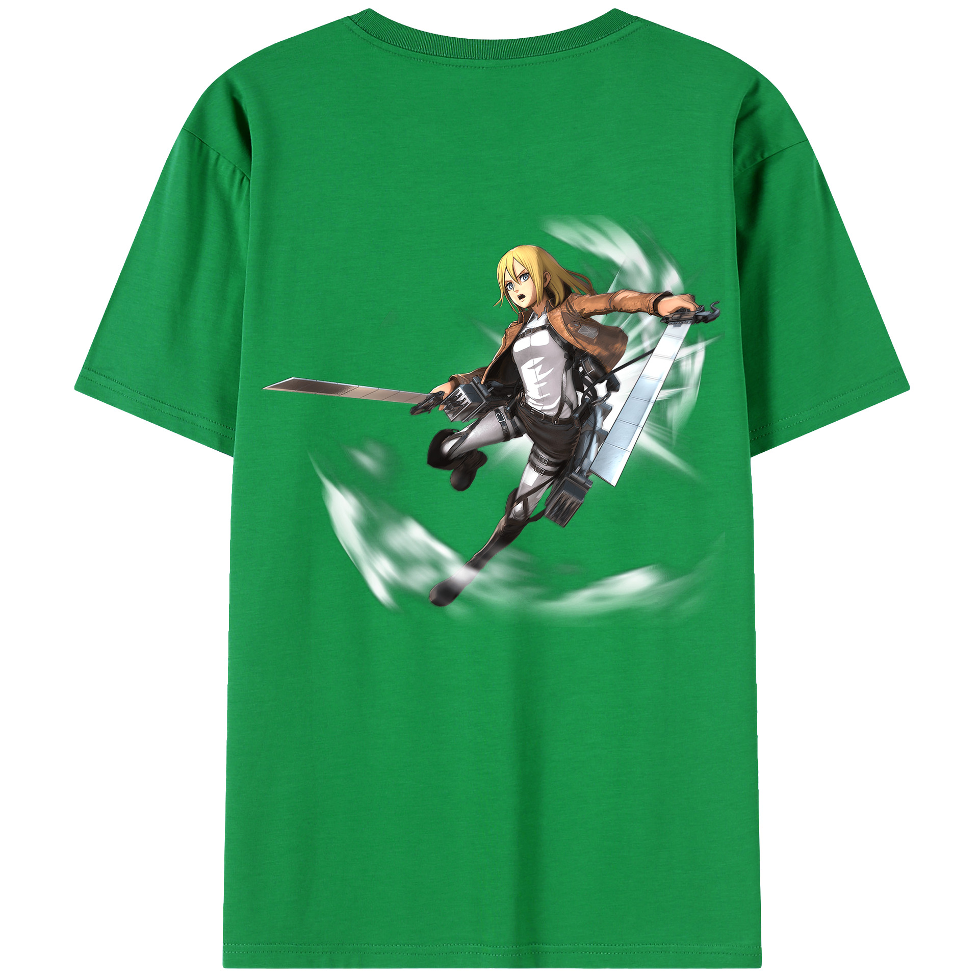 （画像用） 進撃の巨人 クリスタ·レンズ Attack on Titan Christa Lenz レディース半袖Tシャツ(バックプリント)