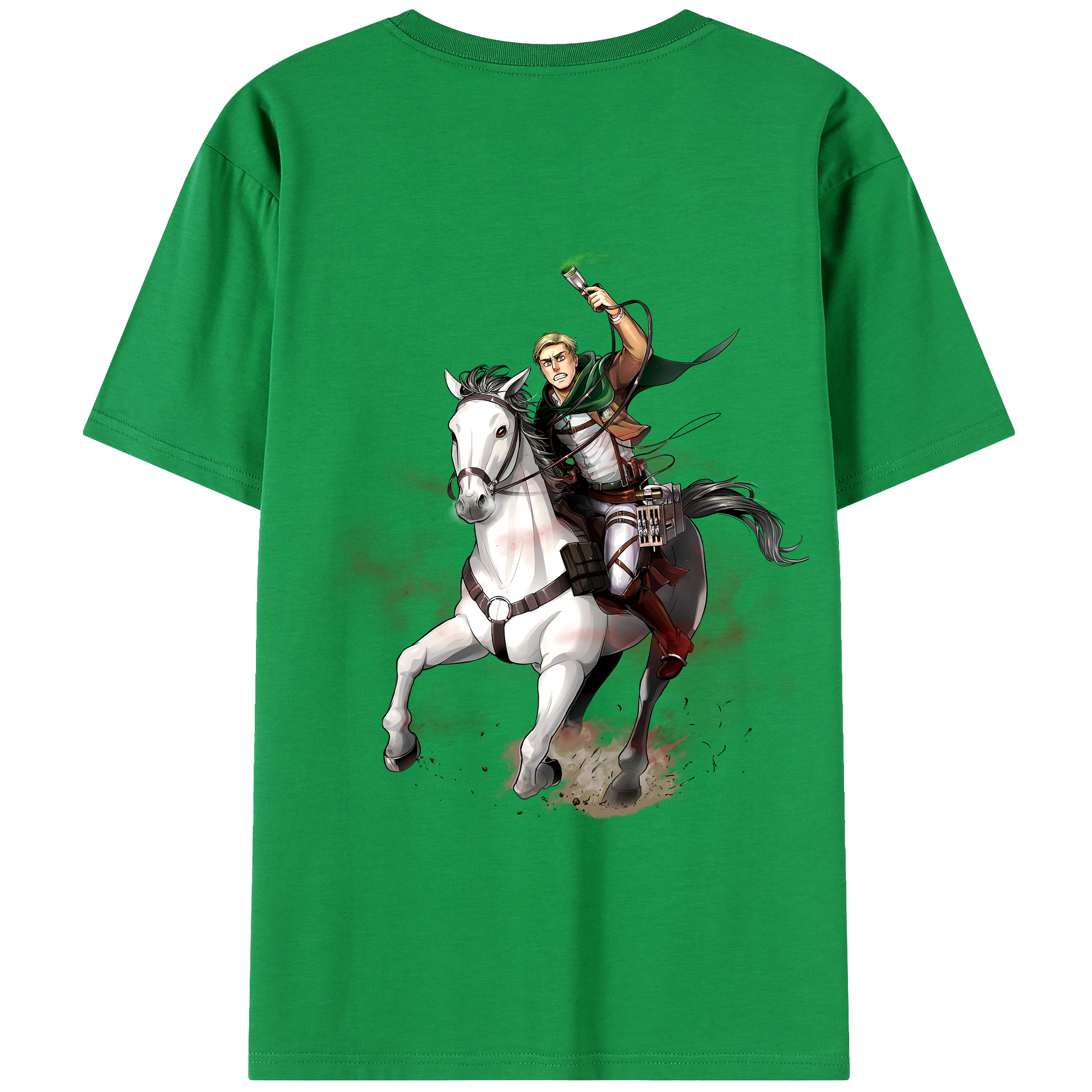 （画像用） 進撃の巨人 エルヴィン・スミス Attack on Titan Erwin Smith レディース半袖Tシャツ(バックプリント)