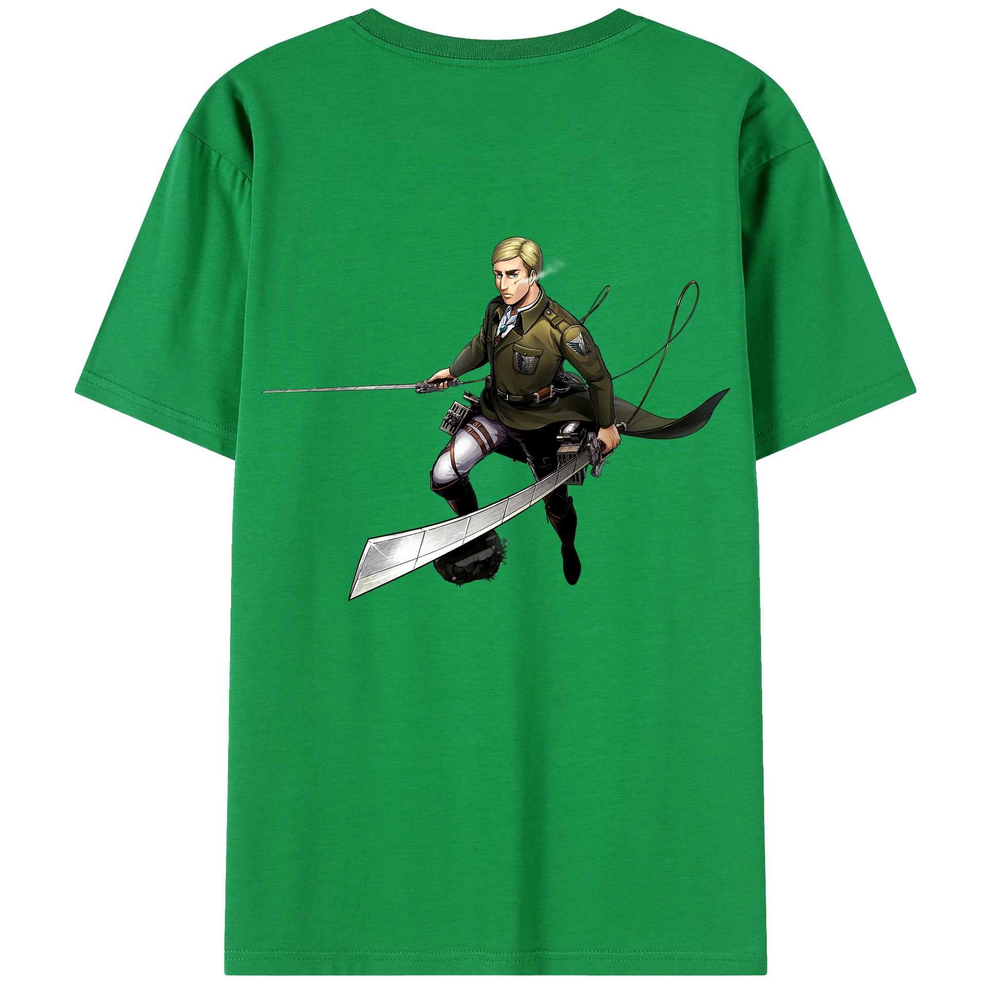 （画像用） 進撃の巨人 エルヴィン・スミス Attack on Titan Erwin Smith レディース半袖Tシャツ(バックプリント)