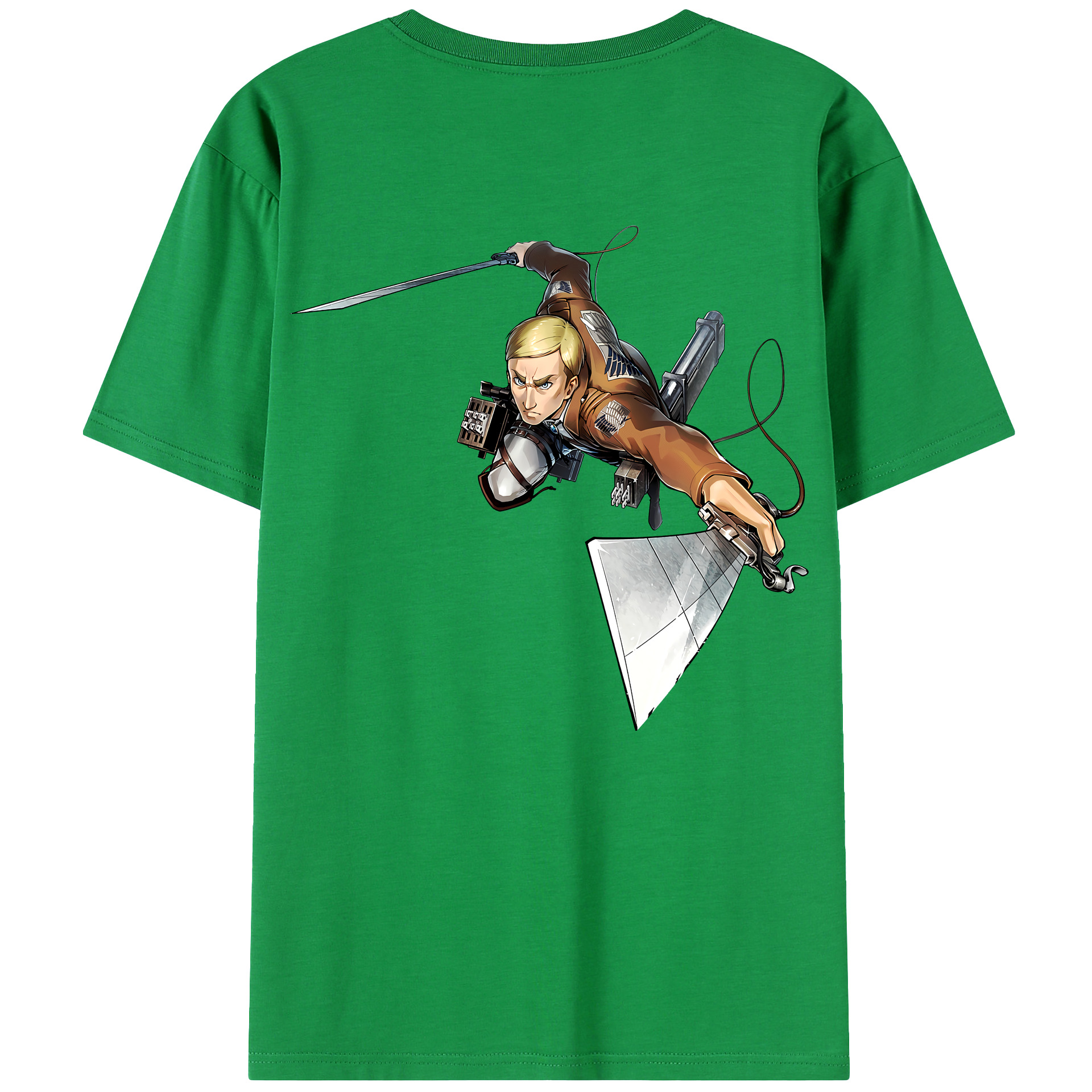 （画像用） 進撃の巨人 エルヴィン・スミス Attack on Titan Erwin Smith レディース半袖Tシャツ(バックプリント)