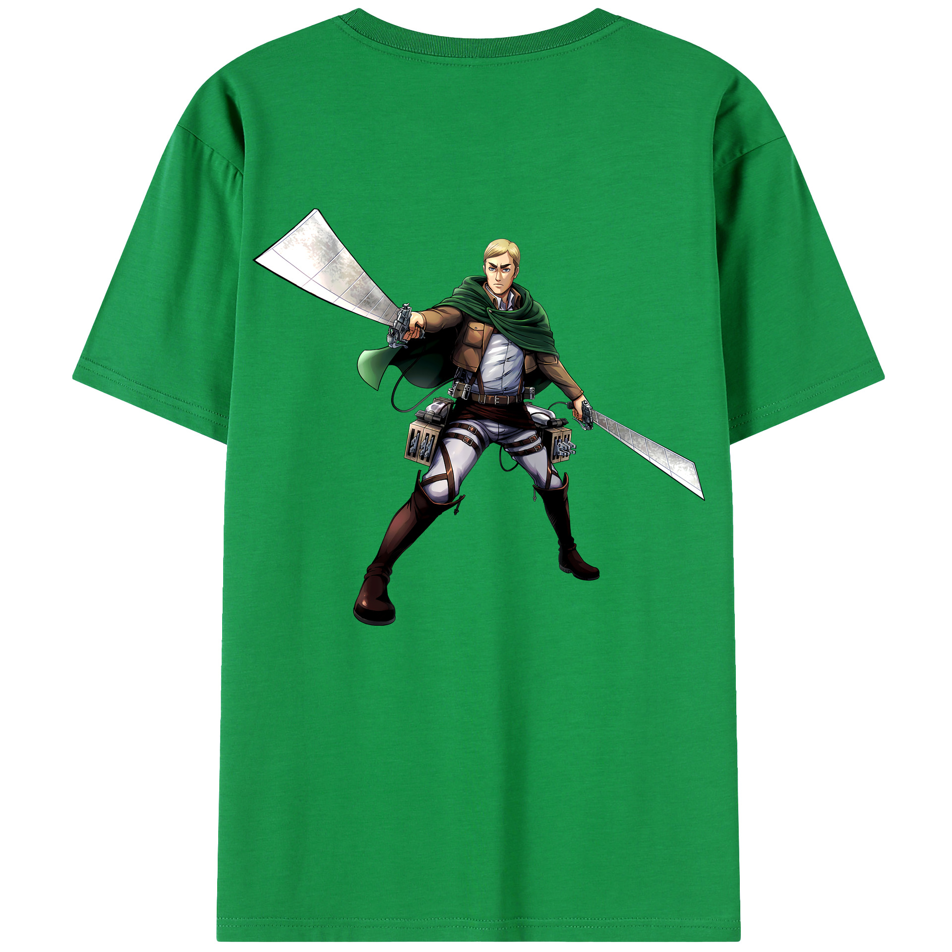 （画像用） 進撃の巨人 エルヴィン・スミス Attack on Titan Erwin Smith レディース半袖Tシャツ(バックプリント)