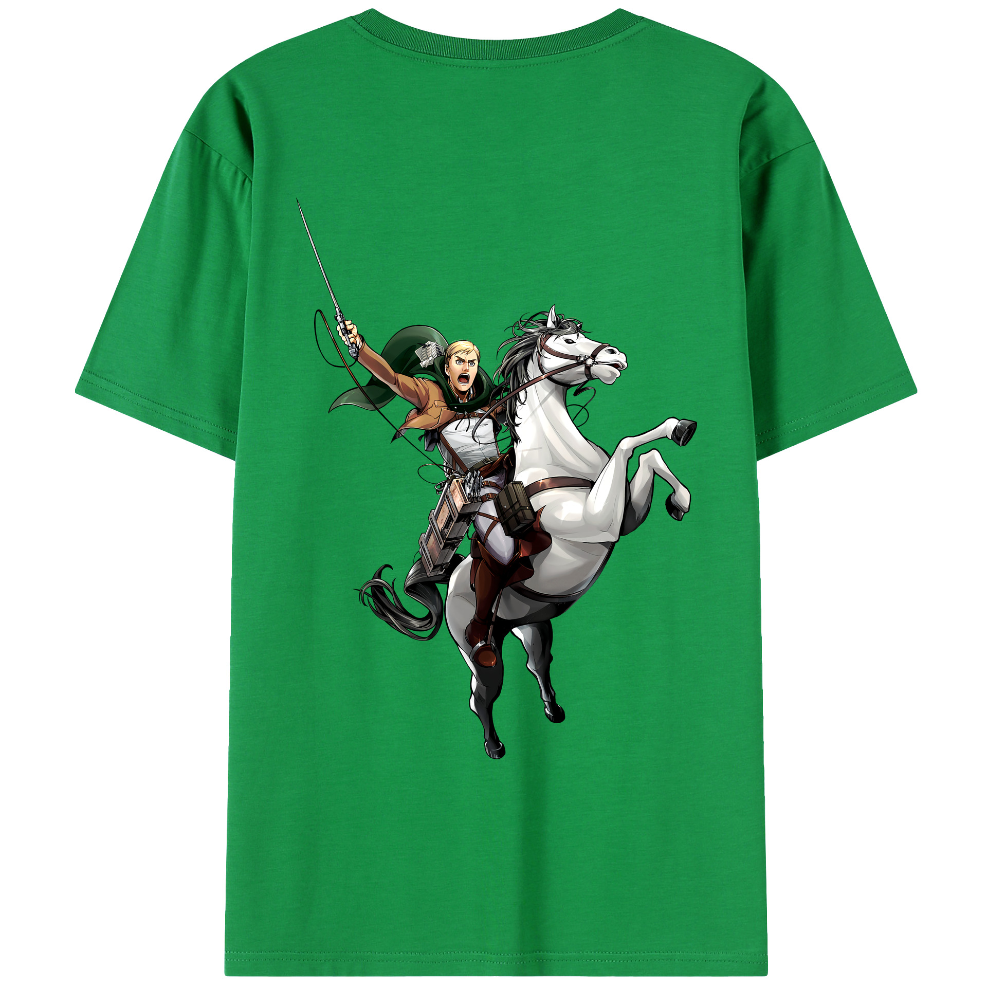 （画像用） 進撃の巨人 エルヴィン・スミス Attack on Titan Erwin Smith レディース半袖Tシャツ(バックプリント)