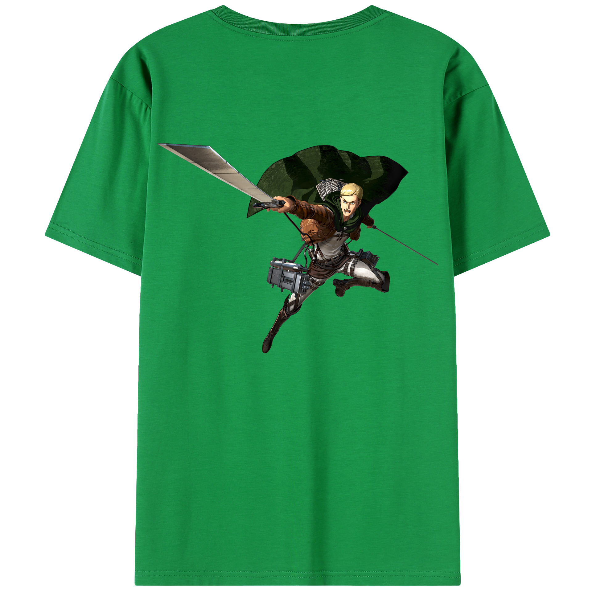 （画像用） 進撃の巨人 エルヴィン・スミス Attack on Titan Erwin Smith レディース半袖Tシャツ(バックプリント)