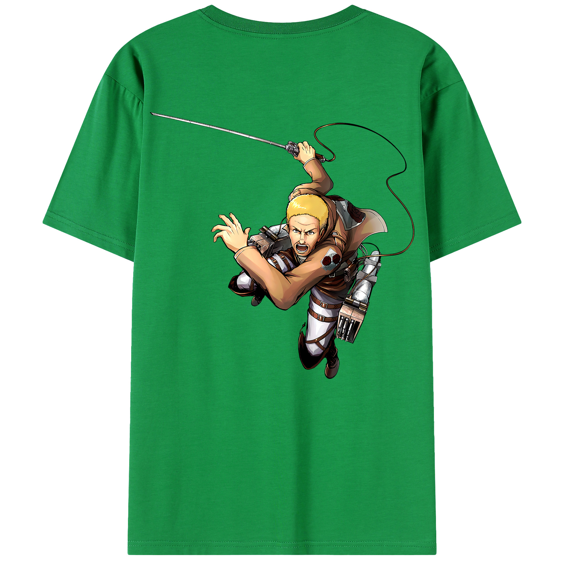 （画像用） 進撃の巨人 ハンネス Attack on Titan Hannes レディース半袖Tシャツ(バックプリント)