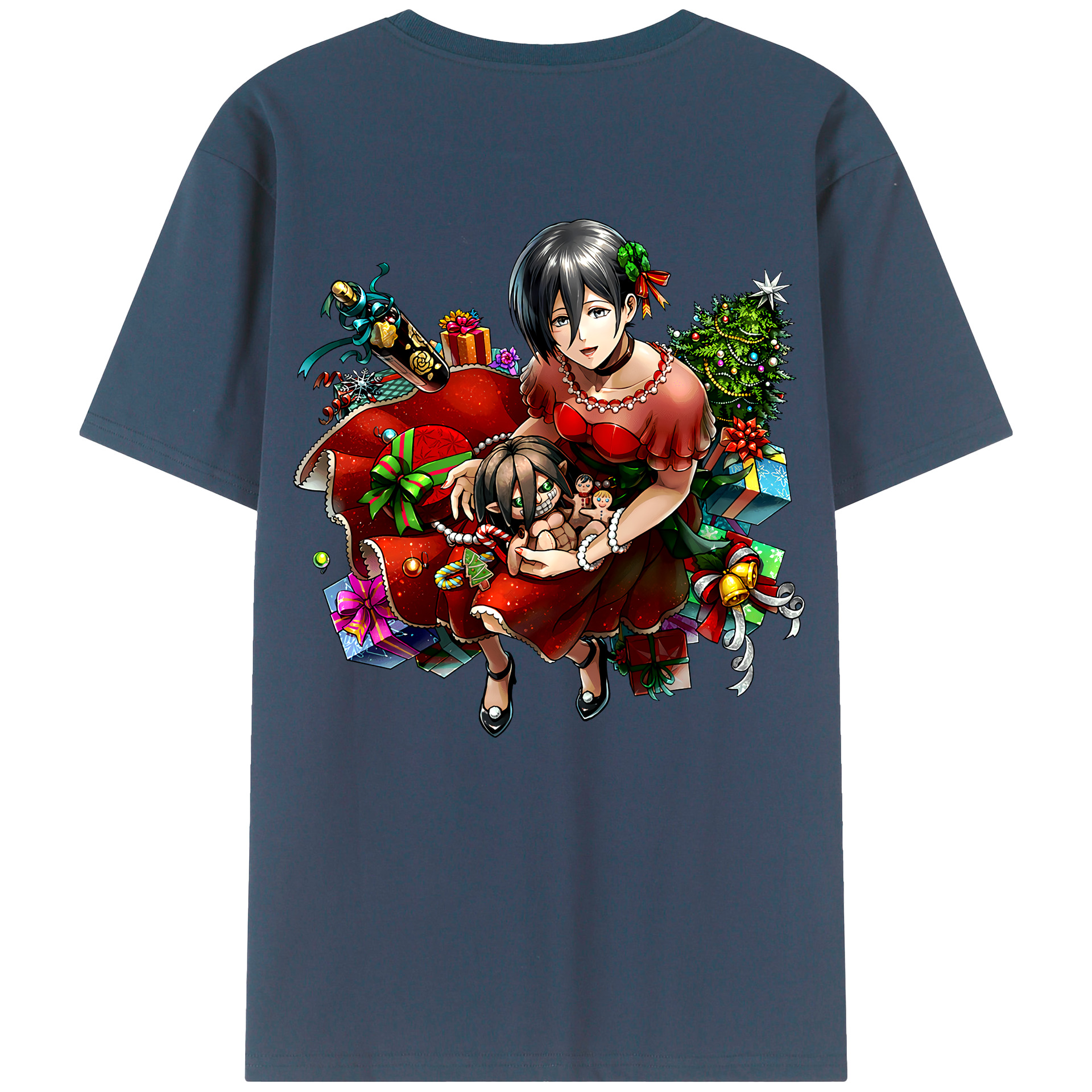 （画像用） 進撃の巨人 ミカサ·アッカーマン Attack on Titan Mikasa Ackerman レディース半袖Tシャツ(バックプリント)