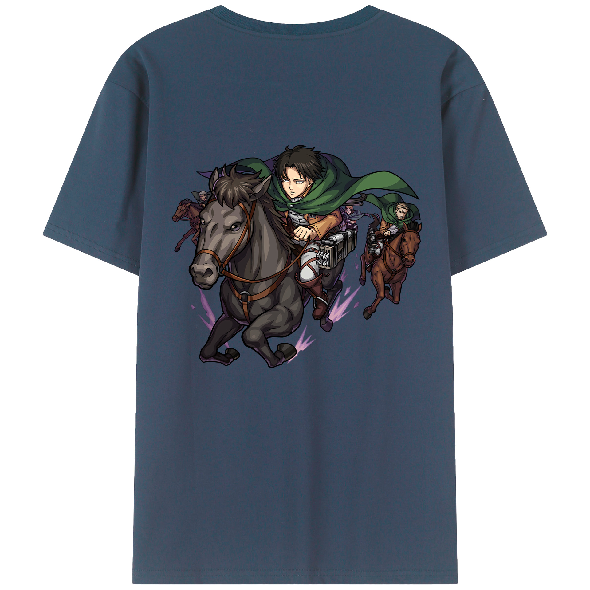 （画像用） 進撃の巨人 リヴァイ·アッカーマン Attack on Titan Levi Ackerman レディース半袖Tシャツ(バックプリント)