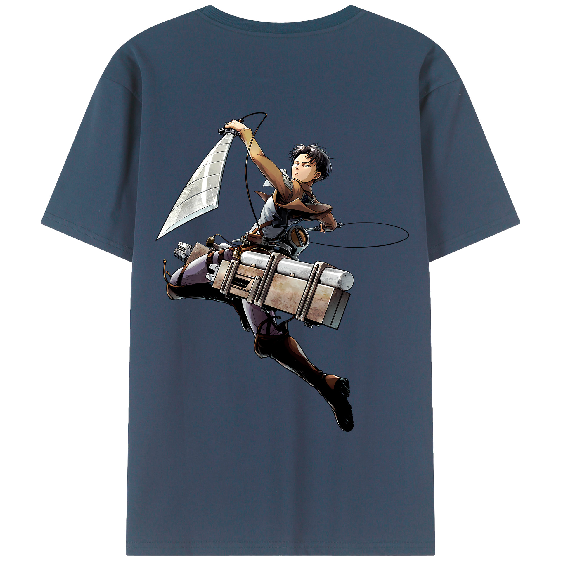 （画像用） 進撃の巨人 リヴァイ·アッカーマン Attack on Titan Levi Ackerman レディース半袖Tシャツ(バックプリント)